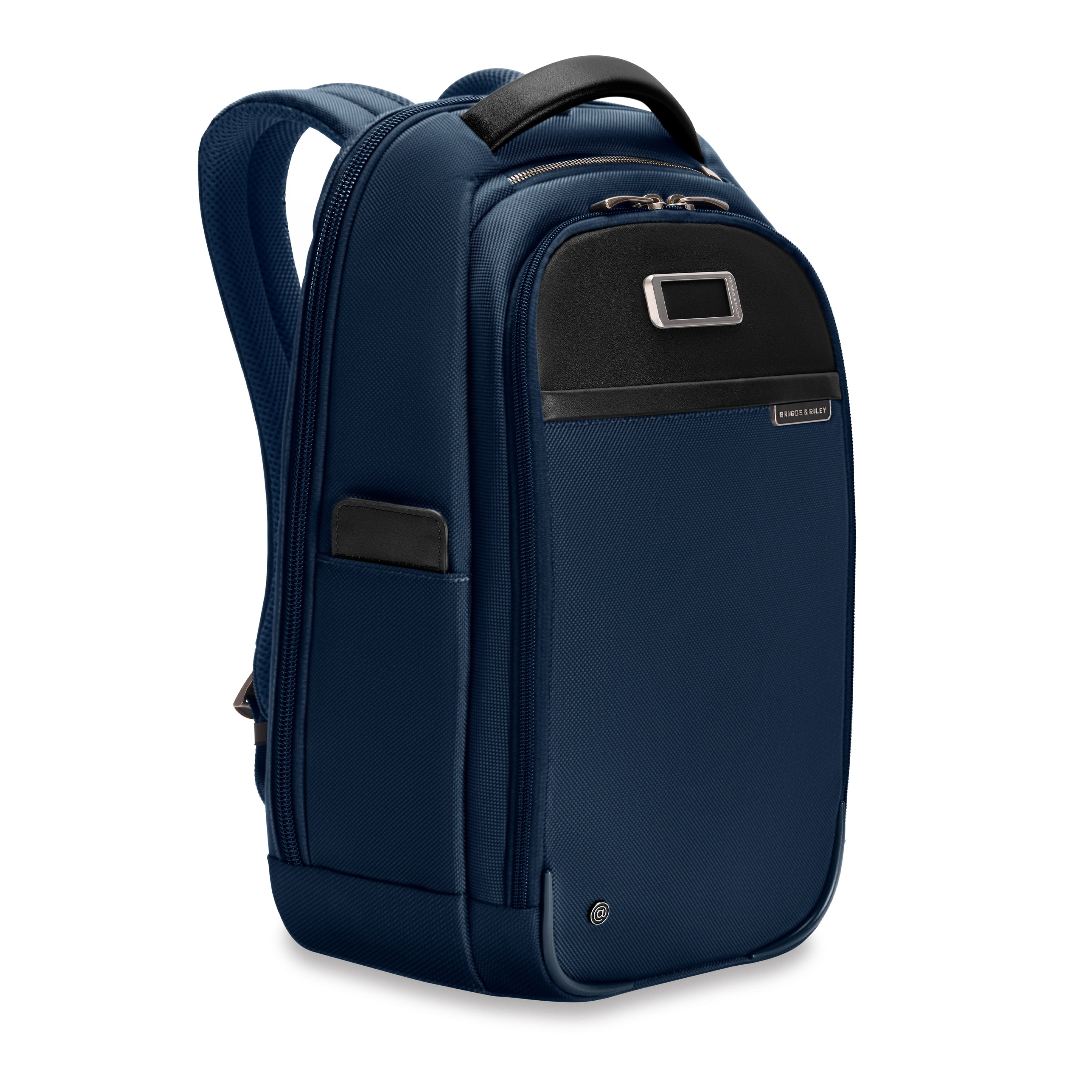 Briggs & Riley @work Slim Backpack in Navy — angle view 2 # color_Navy