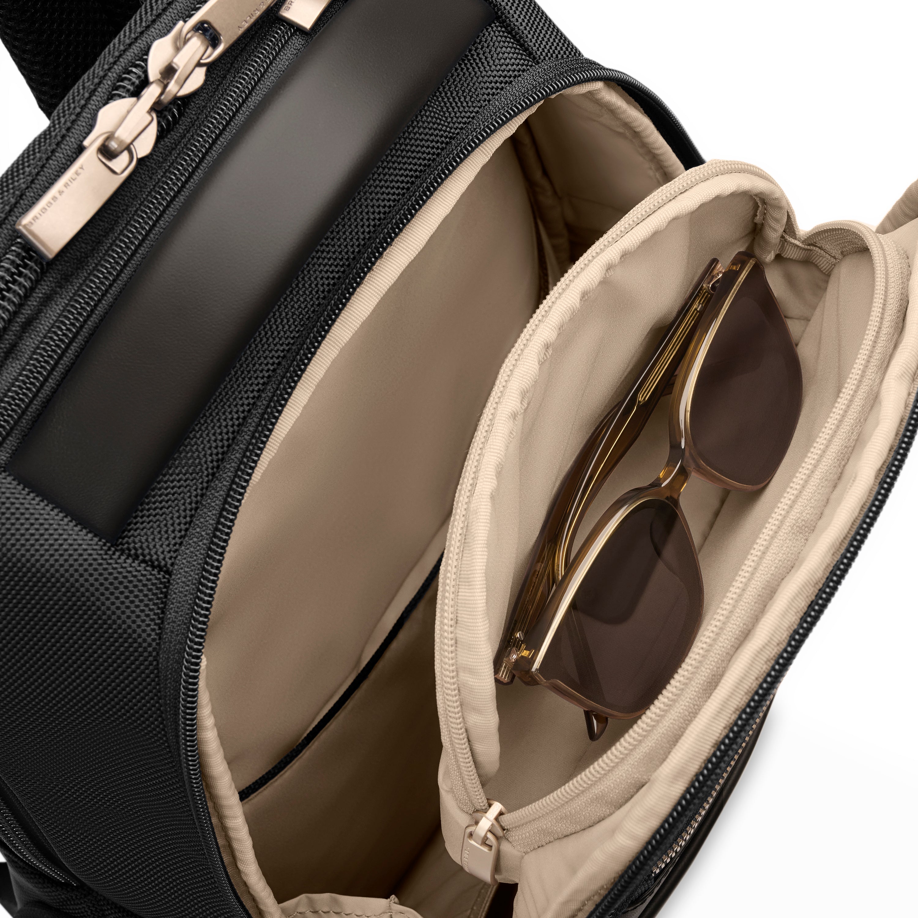 Briggs & Riley @work Medium Backpack in Black — detail view # color_Black