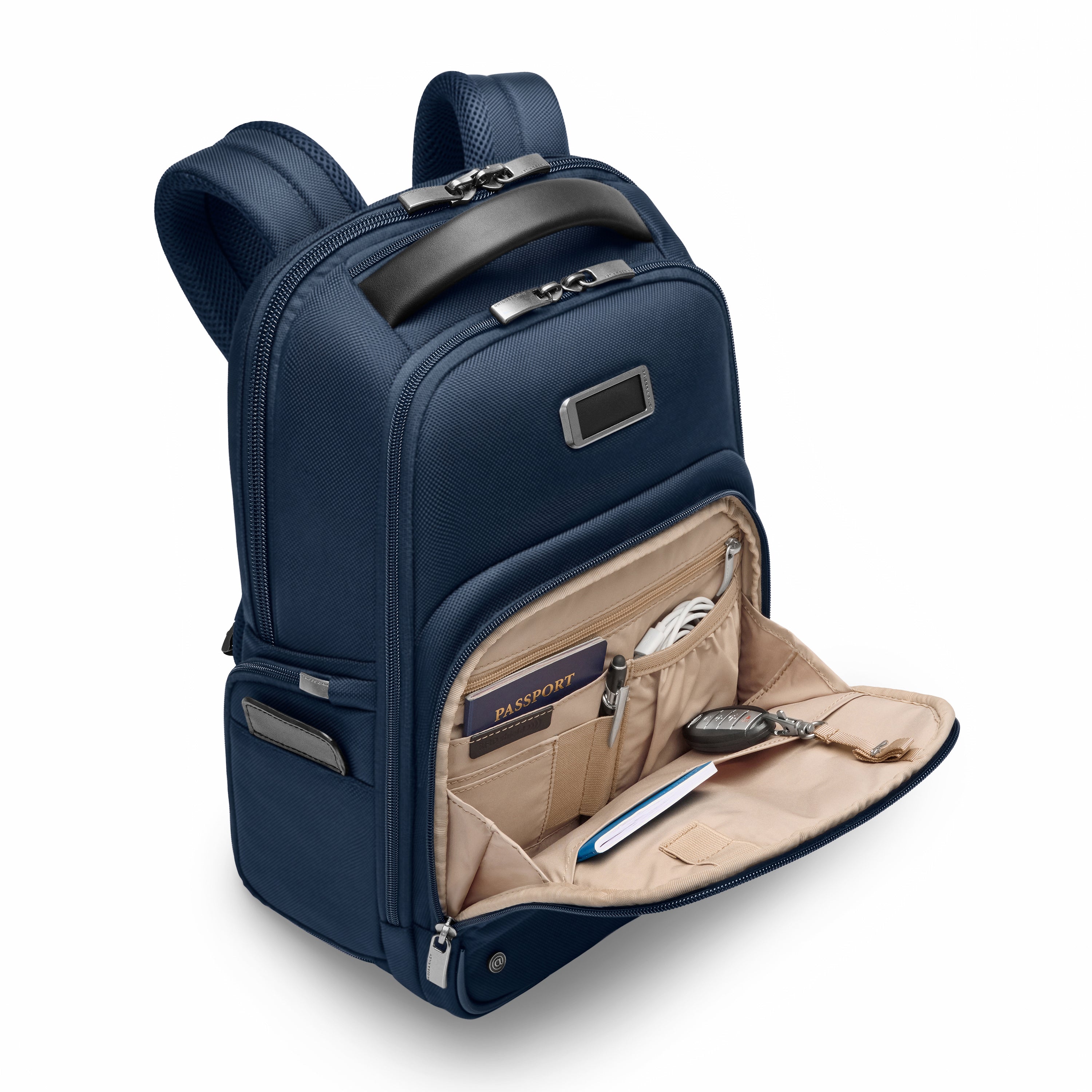 Briggs & Riley @work Medium Backpack in Navy — interior view 2 # color_Navy