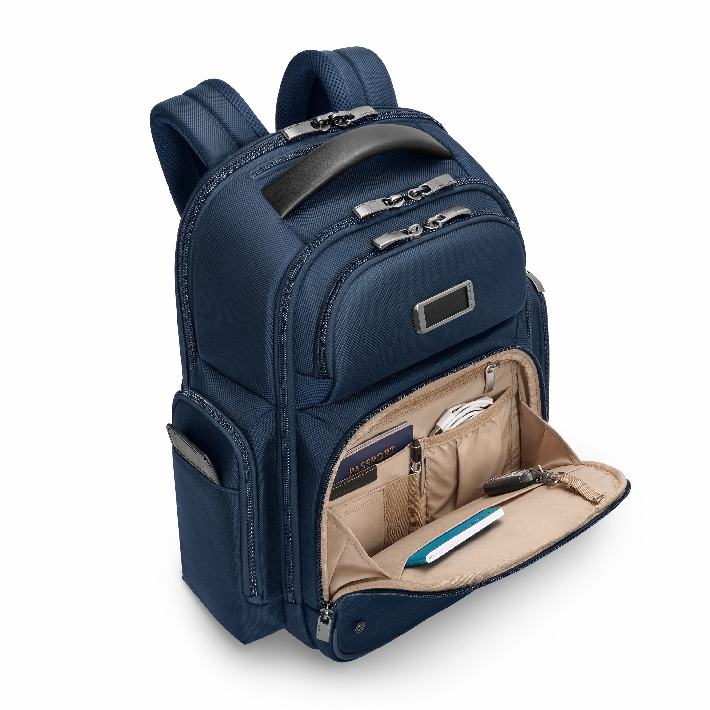 Briggs & Riley @work Medium Cargo Backpack in Navy — interior view # color_Navy