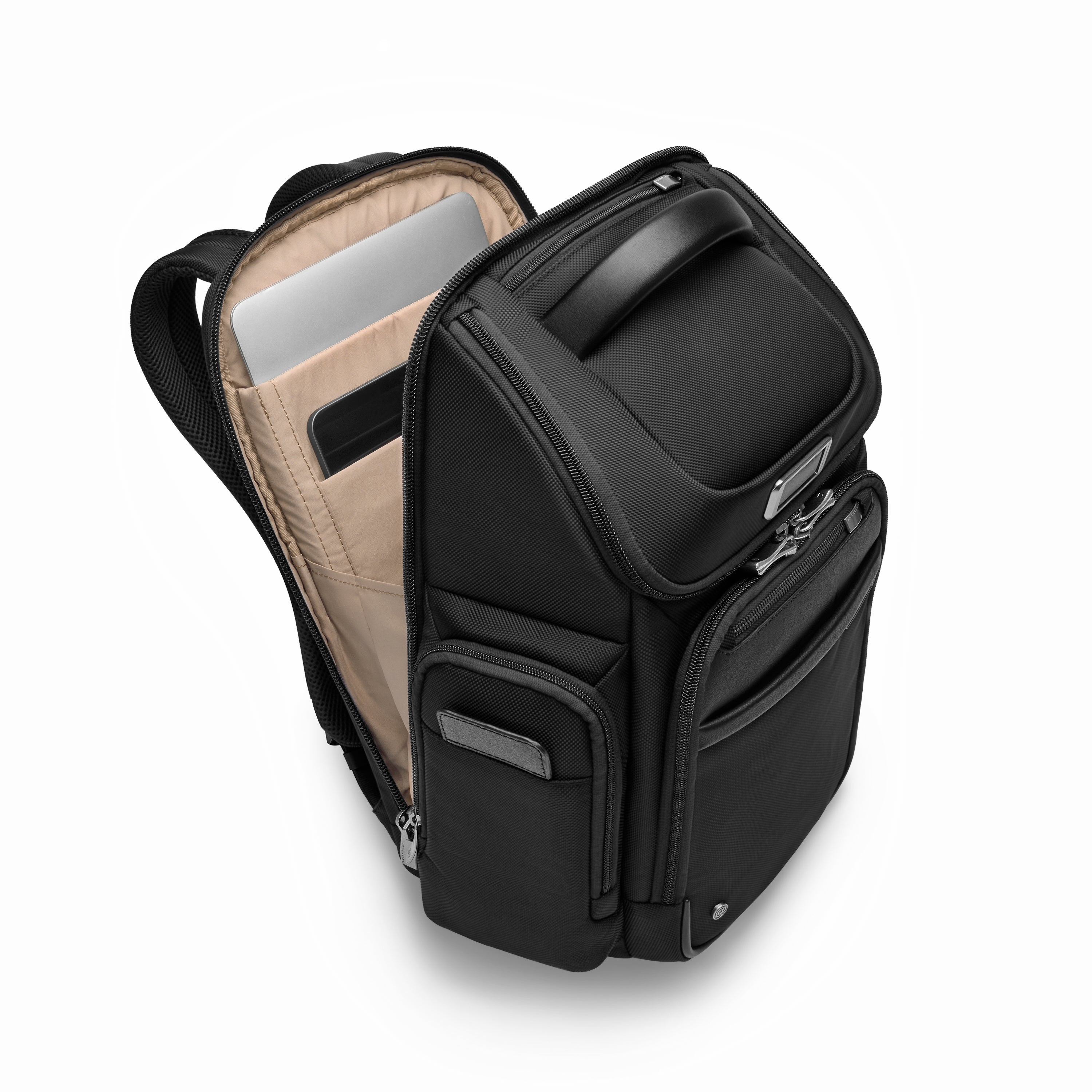 Briggs & Riley @work Medium Widemouth Backpack in Black — interior view # color_Black