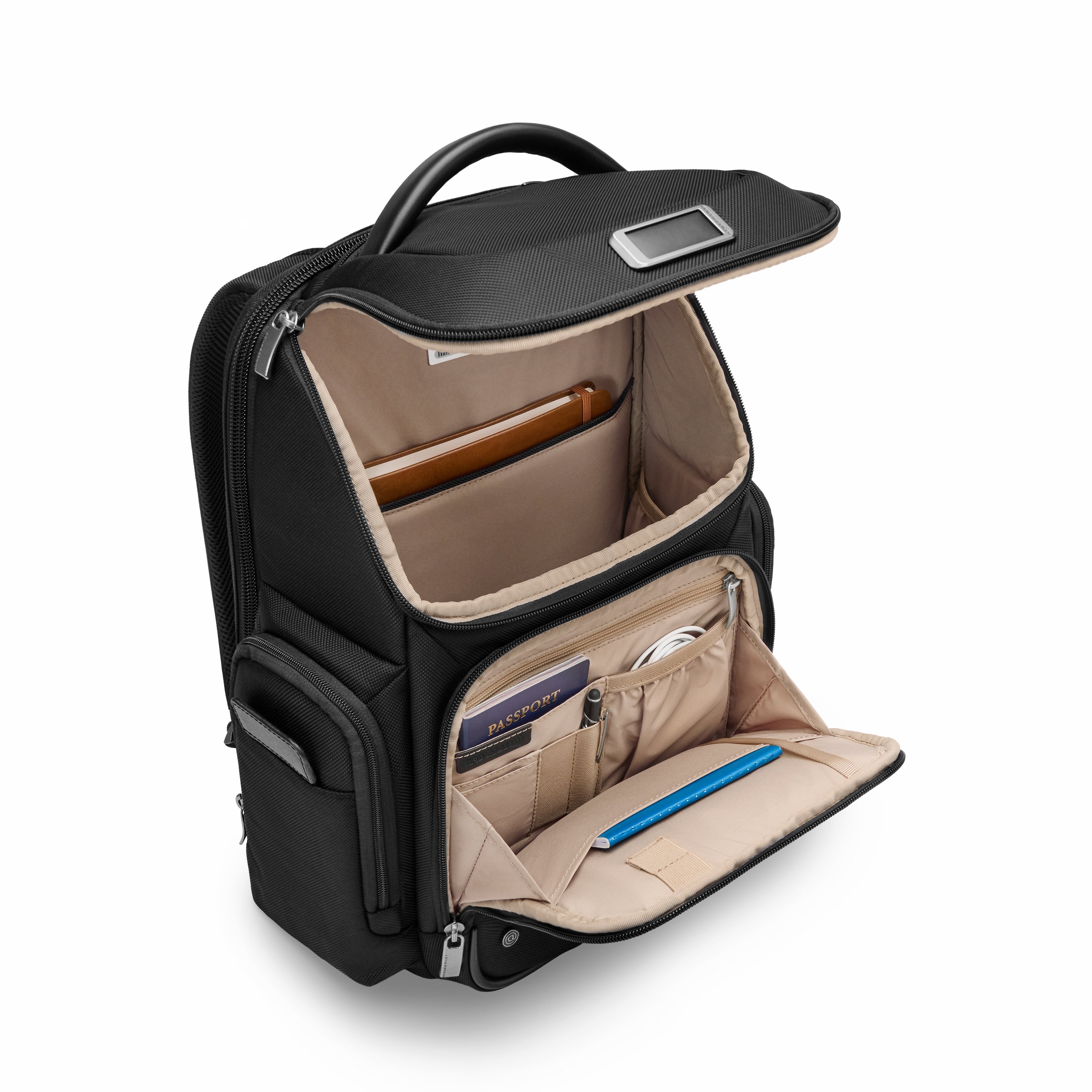 Briggs & Riley @work Medium Widemouth Backpack in Black — interior view 2 # color_Black
