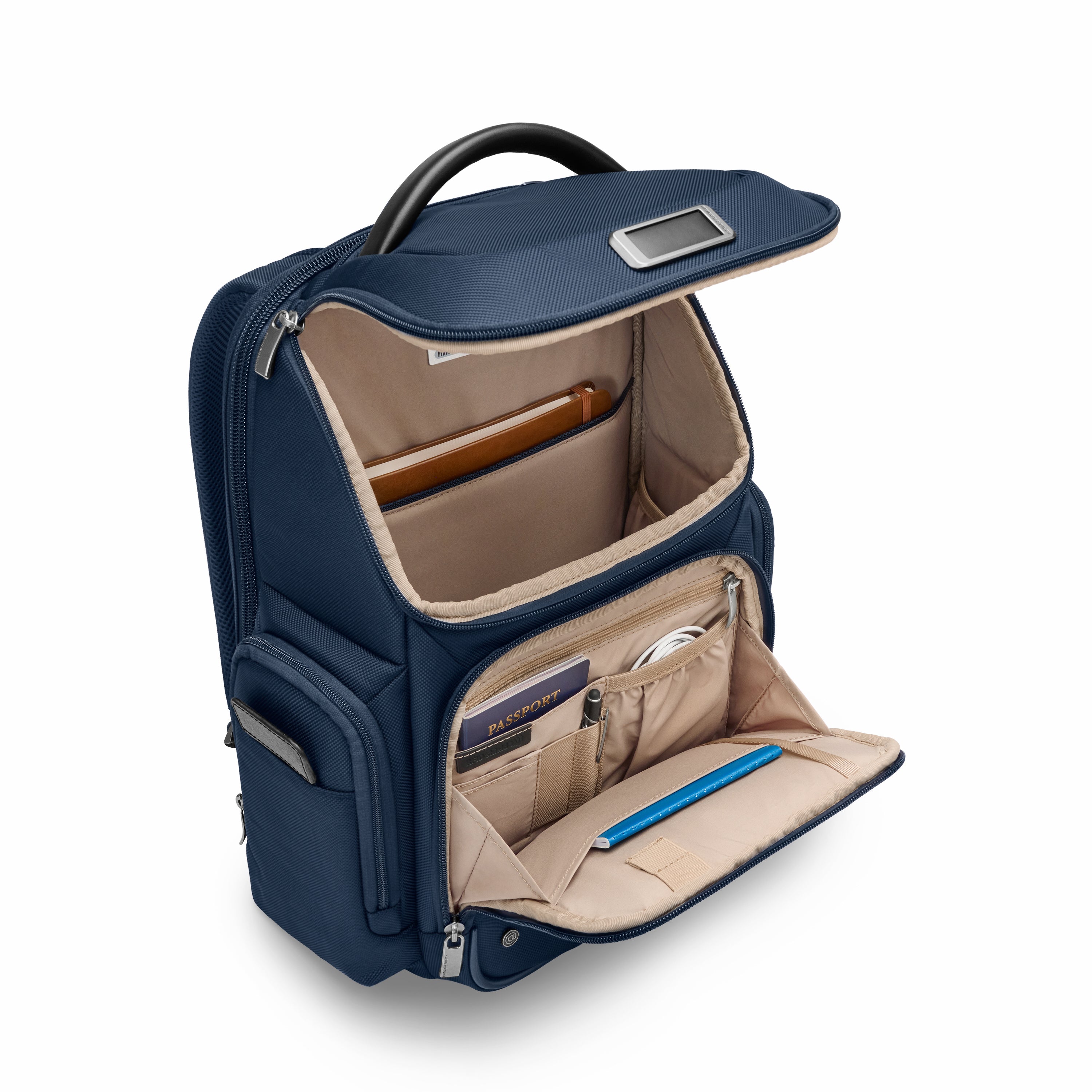 Briggs & Riley @work Medium Widemouth Backpack in Navy — interior view 2 # color_Navy