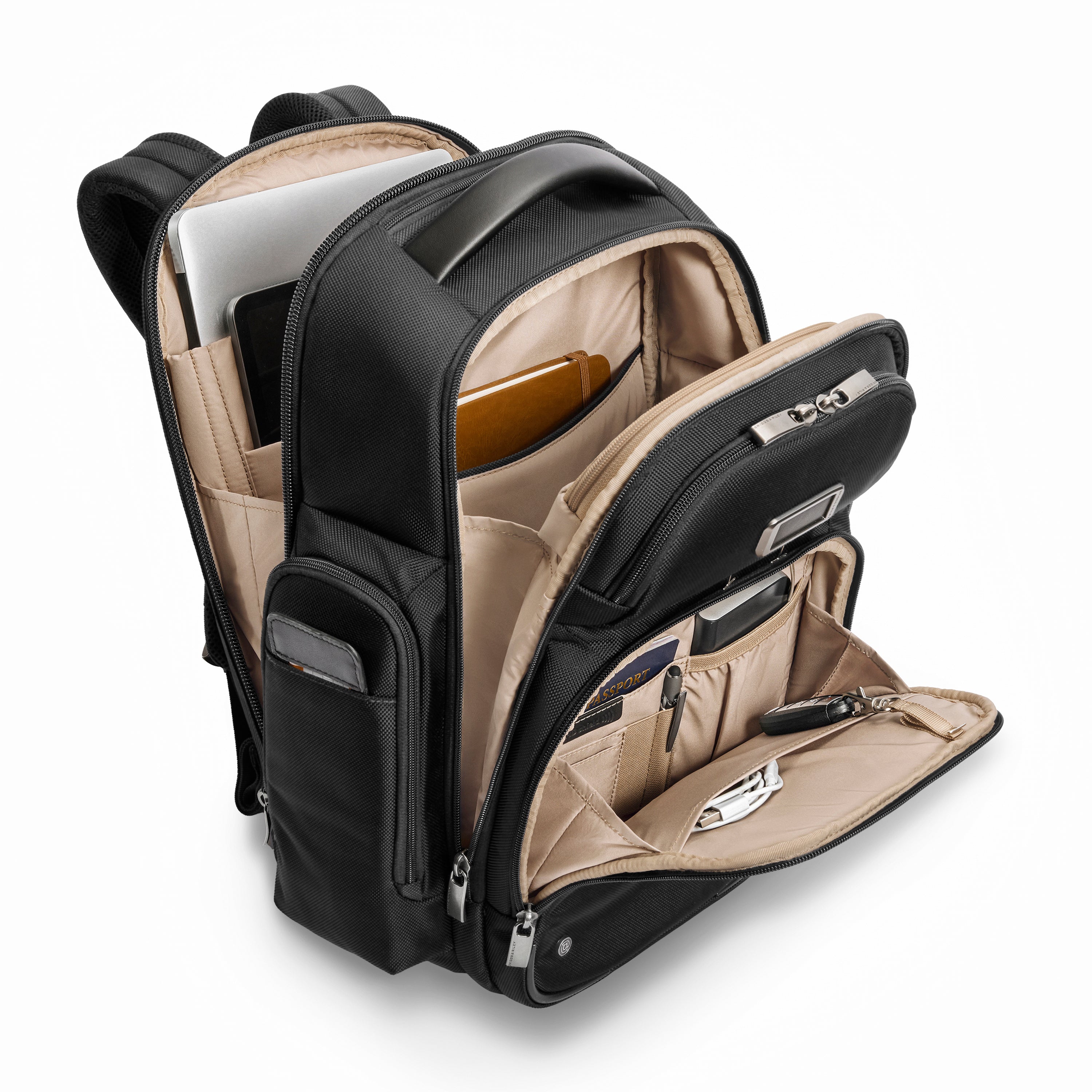 Briggs & Riley @work Large Cargo Backpack in Black — interior view # color_Black