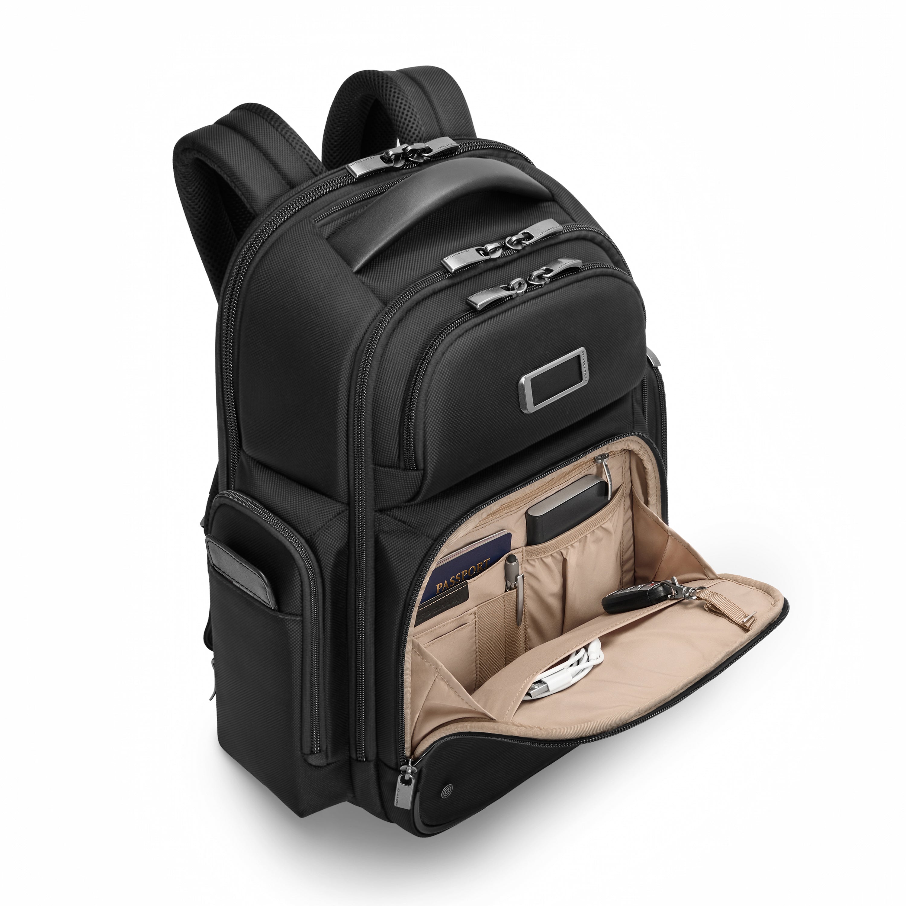 Briggs & Riley @work Large Cargo Backpack in Black — interior view 2 # color_Black