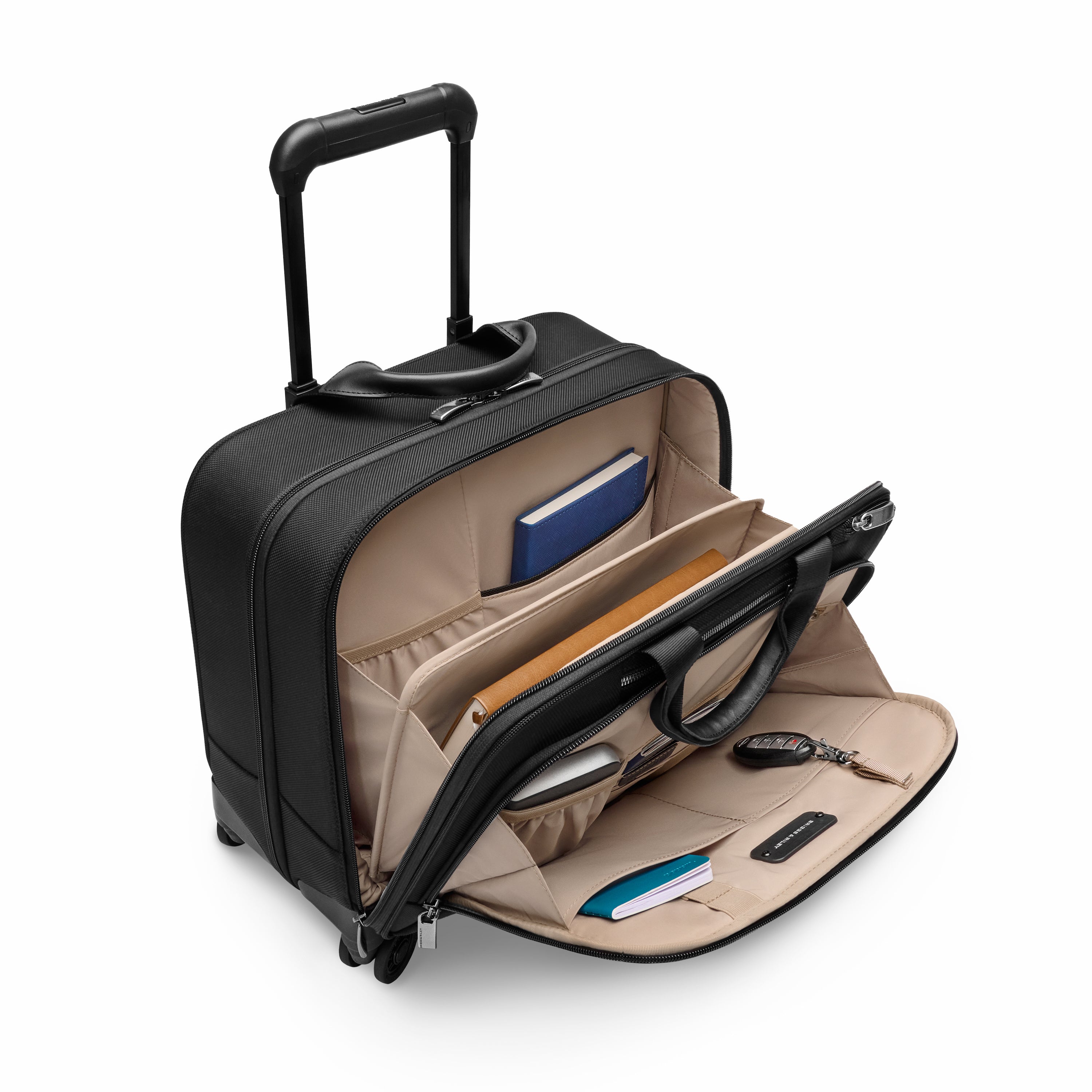 Briggs & Riley @work Medium Spinner Brief in Black — interior view 2