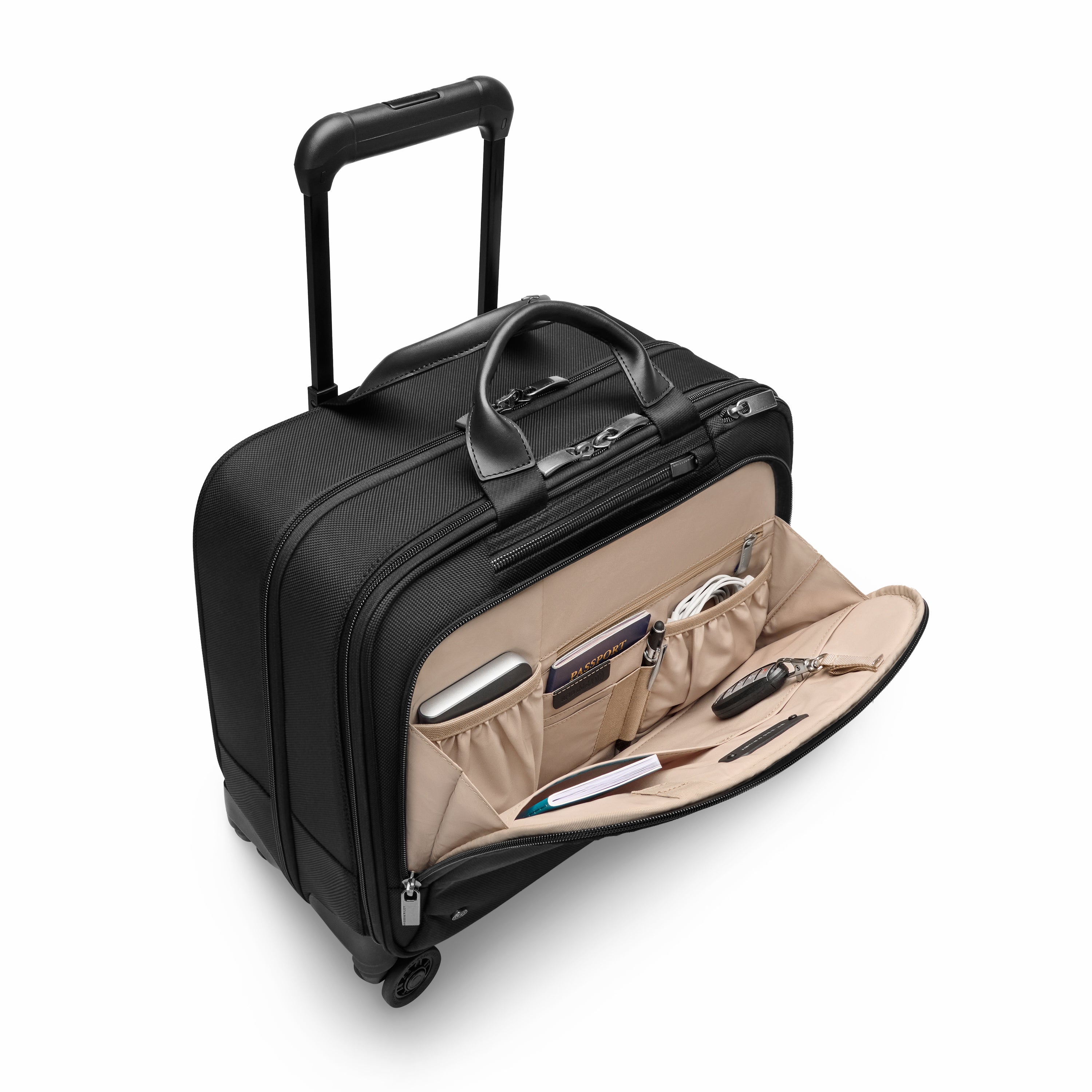 Briggs & Riley @work Medium Spinner Brief in Black — interior view 4