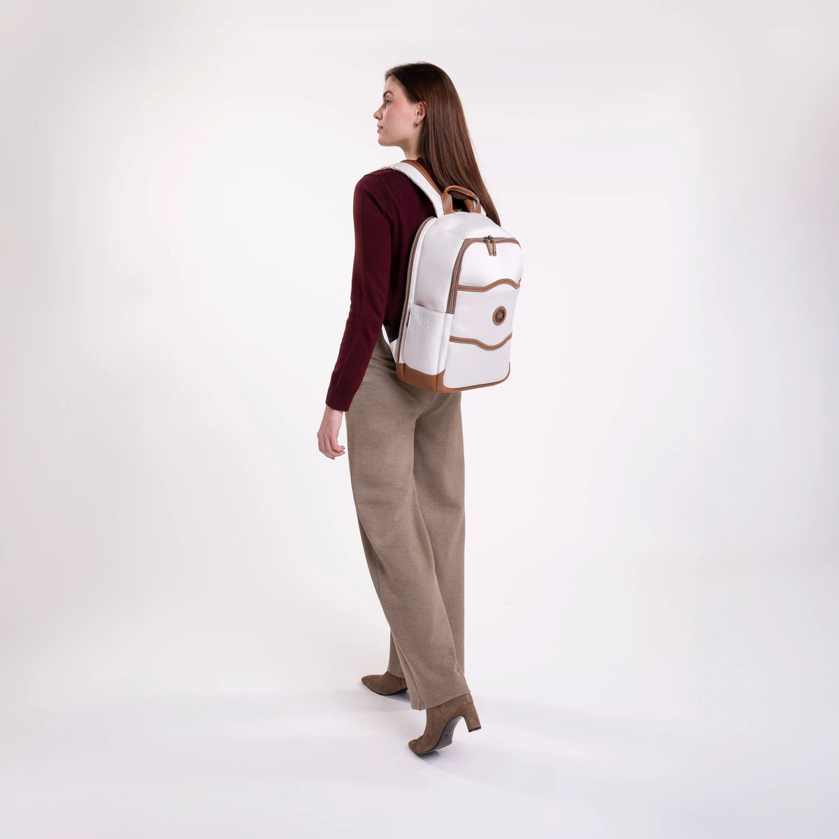 Delsey Chatelet Air 2.0 Laptop Backpack in Angora — lifestyle # color_Angora