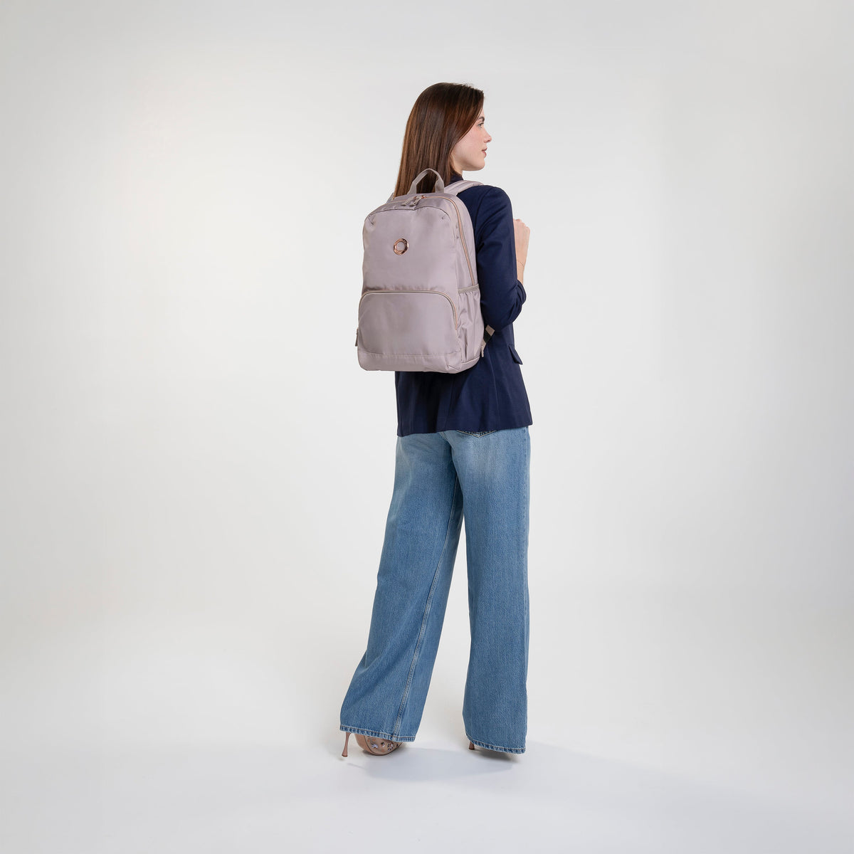 Delsey BTS Sunny Laptop Backpack in Beige — lifestyle # color_Beige