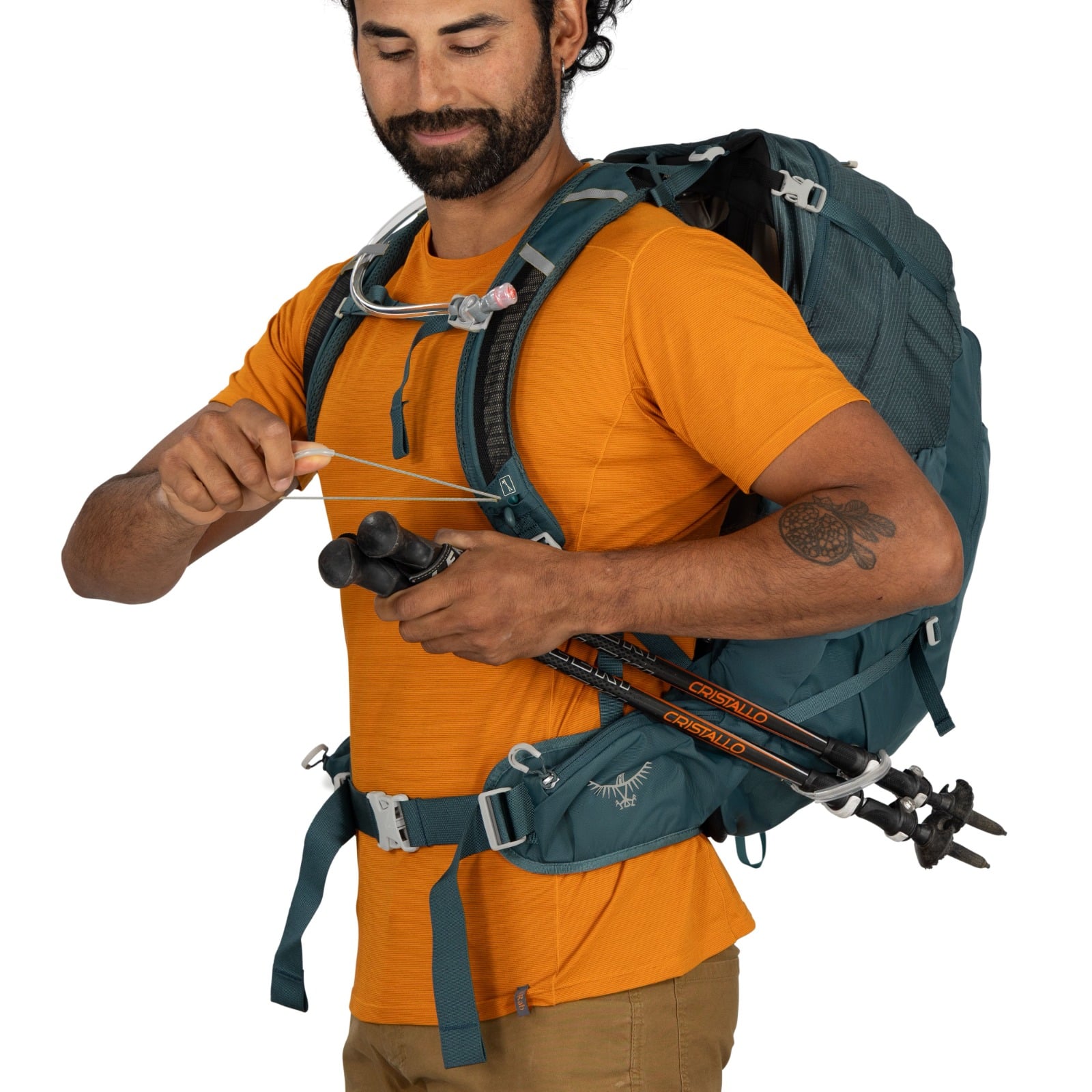 Osprey Manta 34 Hiking Hydration Backpack 34L in Torrent Blue — detail view 10