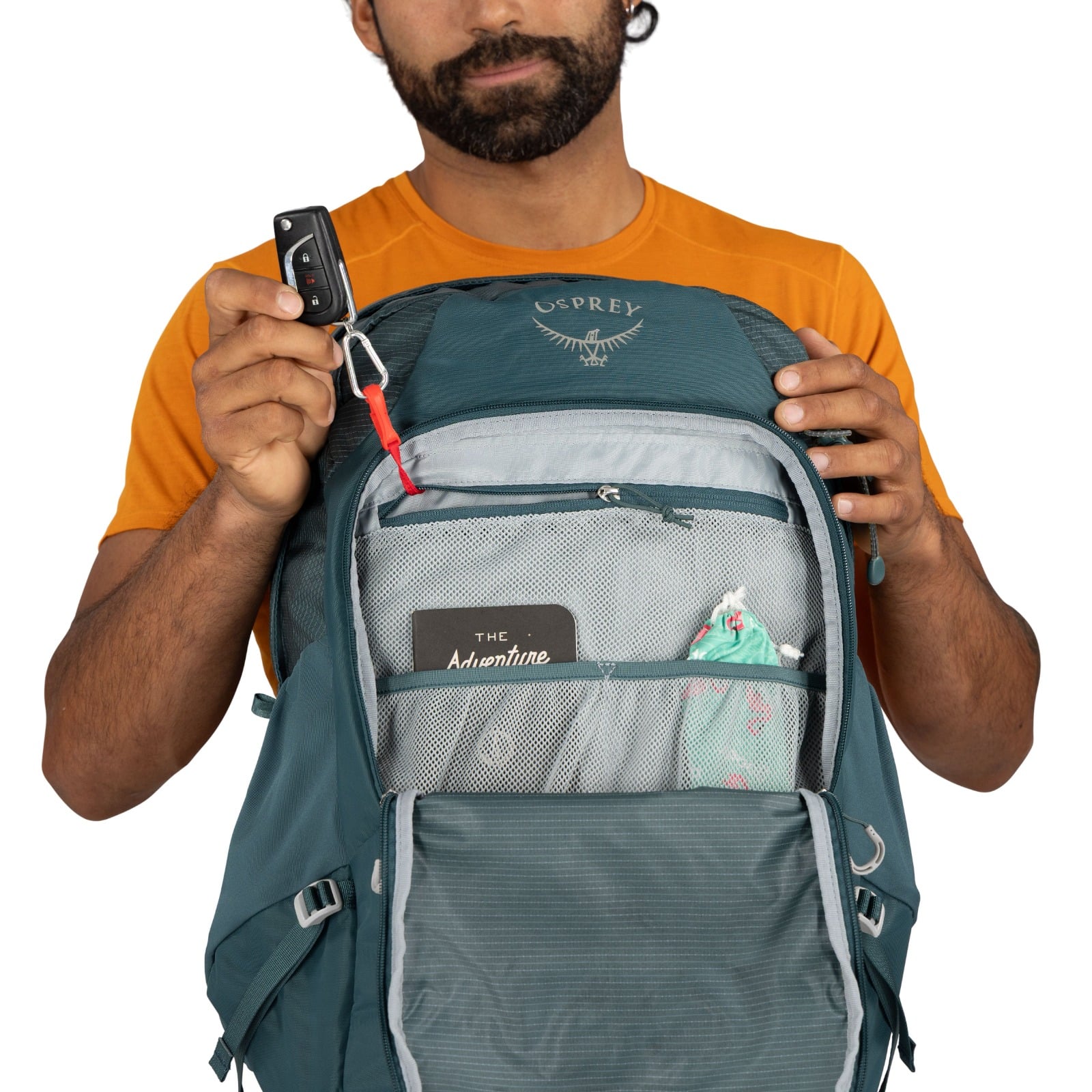 Osprey Manta 34 Hiking Hydration Backpack 34L in Torrent Blue — detail view 2