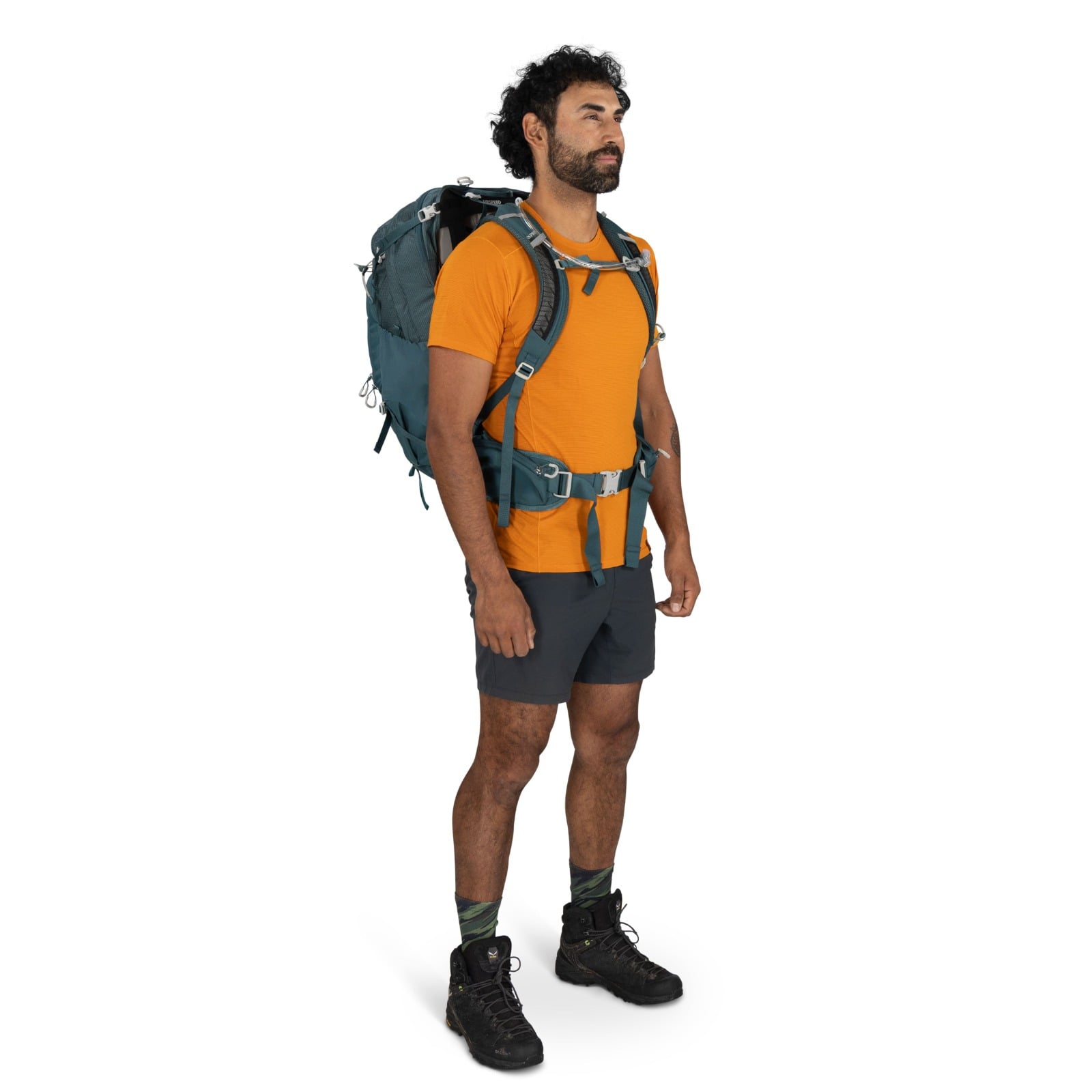 Osprey Manta 34 Hiking Hydration Backpack 34L in Torrent Blue — lifestyle