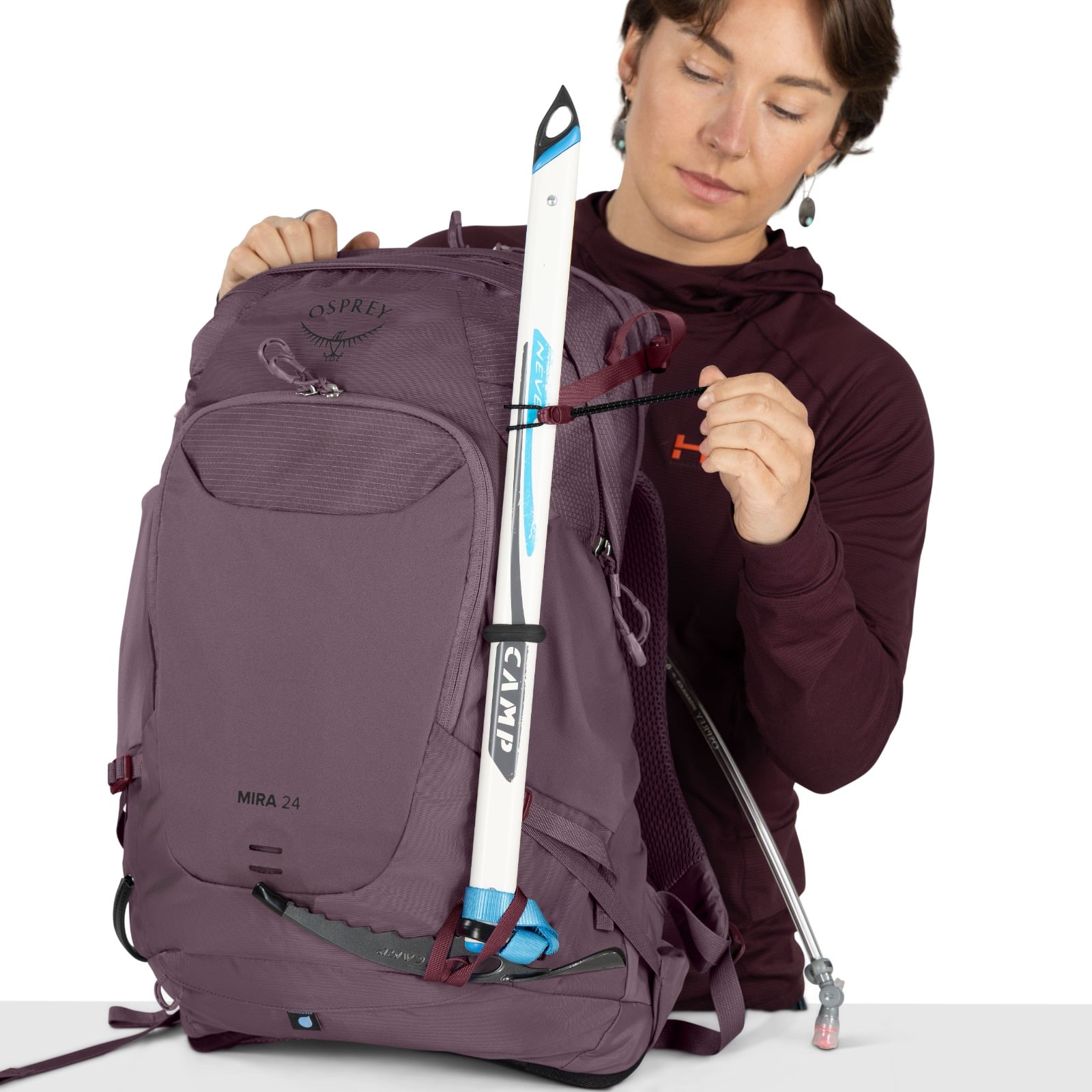 Osprey Mira 24 Women's Hiking Hydration Backpack 24L in Graphite Purple — detail view 3