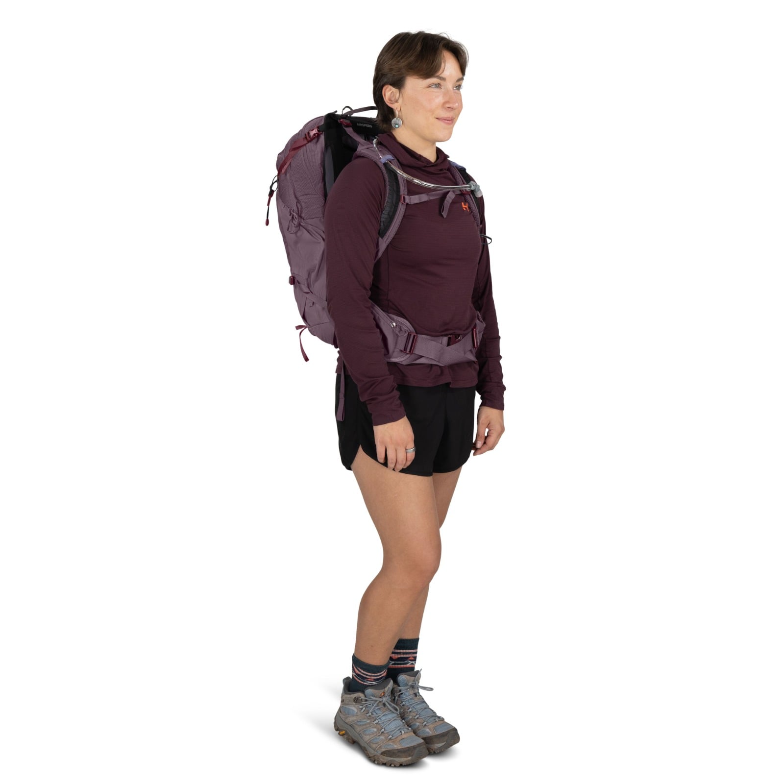 Osprey Mira 24 Women's Hiking Hydration Backpack 24L in Graphite Purple — lifestyle 2