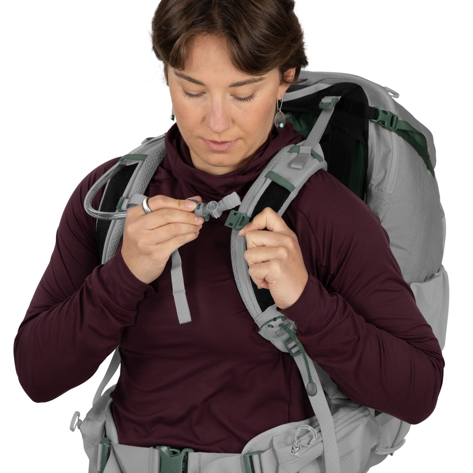 Osprey Mira 34 Women's Hiking Hydration Backpack 34L in Light Grey — detail view 8