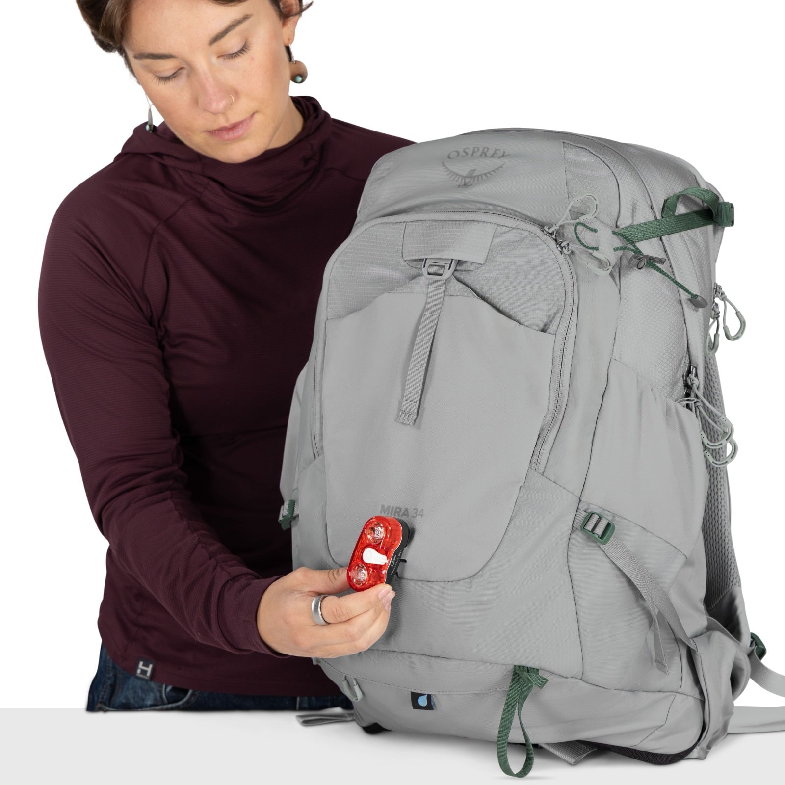 Osprey Mira 34 Women's Hiking Hydration Backpack 34L in Light Grey — detail view 13
