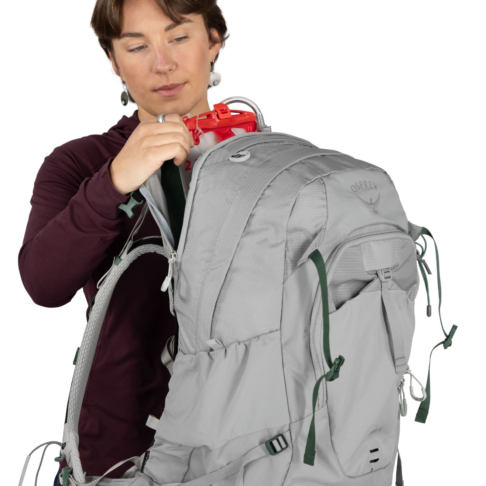 Osprey Mira 34 Women's Hiking Hydration Backpack 34L in Light Grey — detail view 2