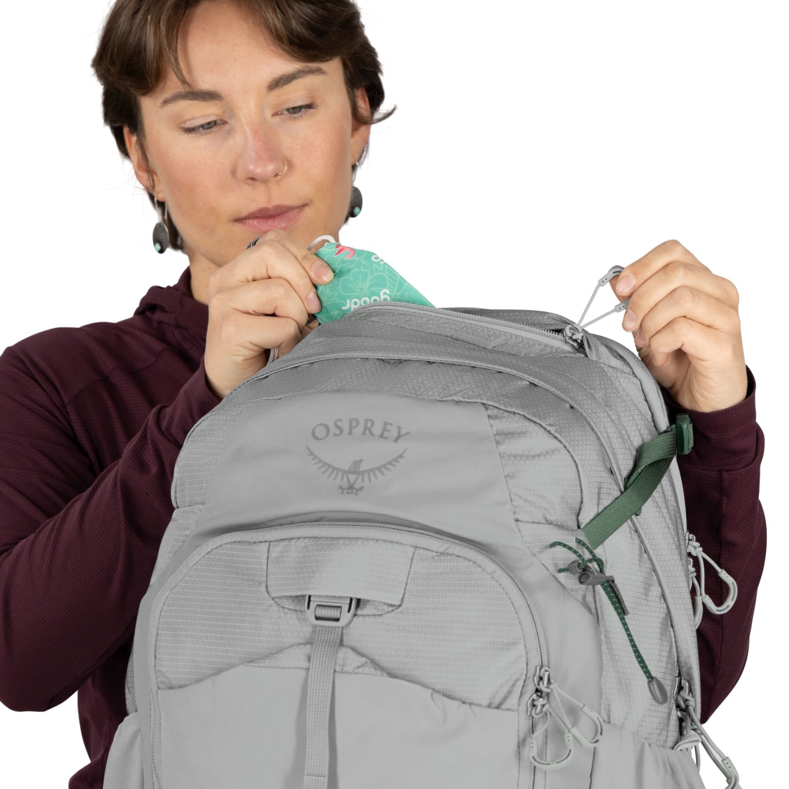 Osprey Mira 34 Women's Hiking Hydration Backpack 34L in Light Grey — detail view 4