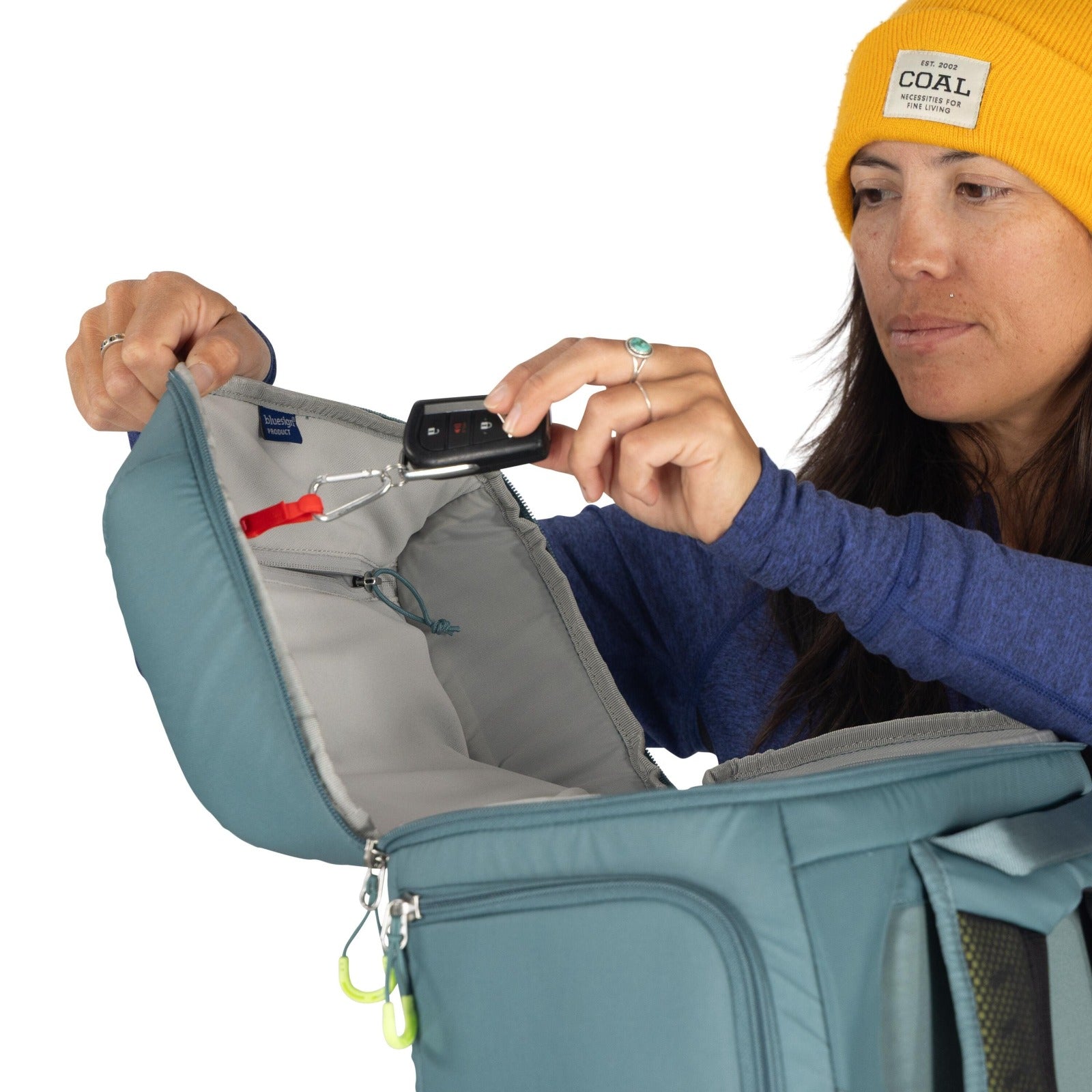 Osprey Mountain Bound Ski & Snowboard Boot Backpack 45L in Cascade Blue — detail view 2