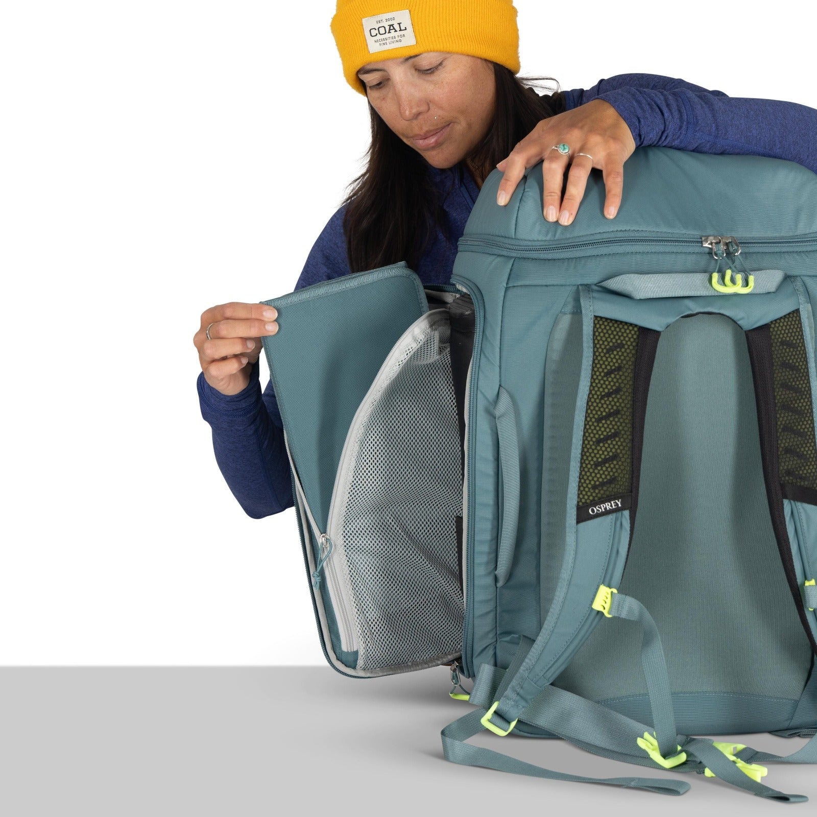 Osprey Mountain Bound Ski & Snowboard Boot Backpack 45L in Cascade Blue — detail view 4