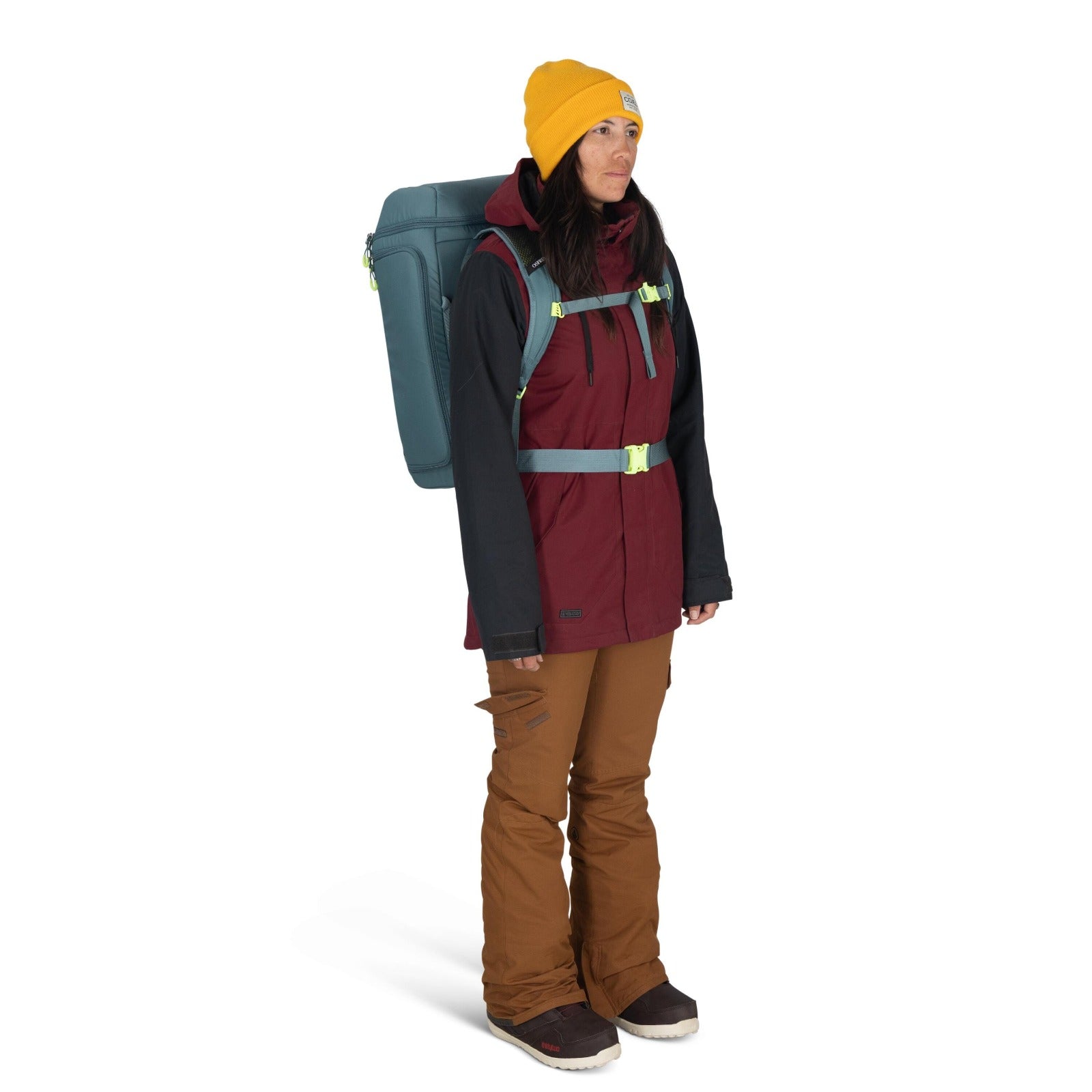 Osprey Mountain Bound Ski & Snowboard Boot Backpack 45L in Cascade Blue — lifestyle