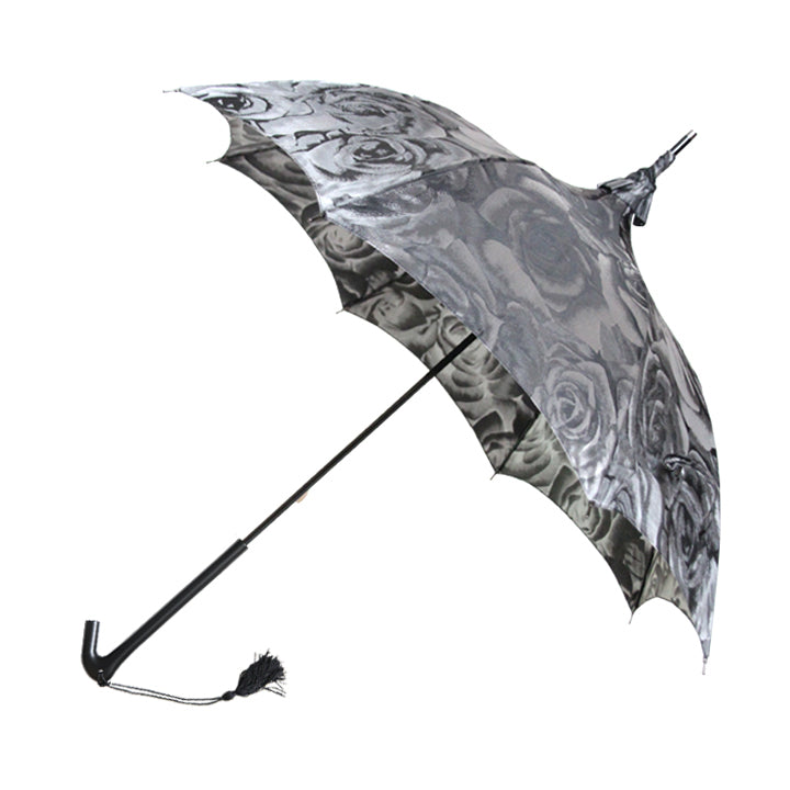 Vista 08020 High Fashion Pagoda Parasol Umbrella in Silver — front view