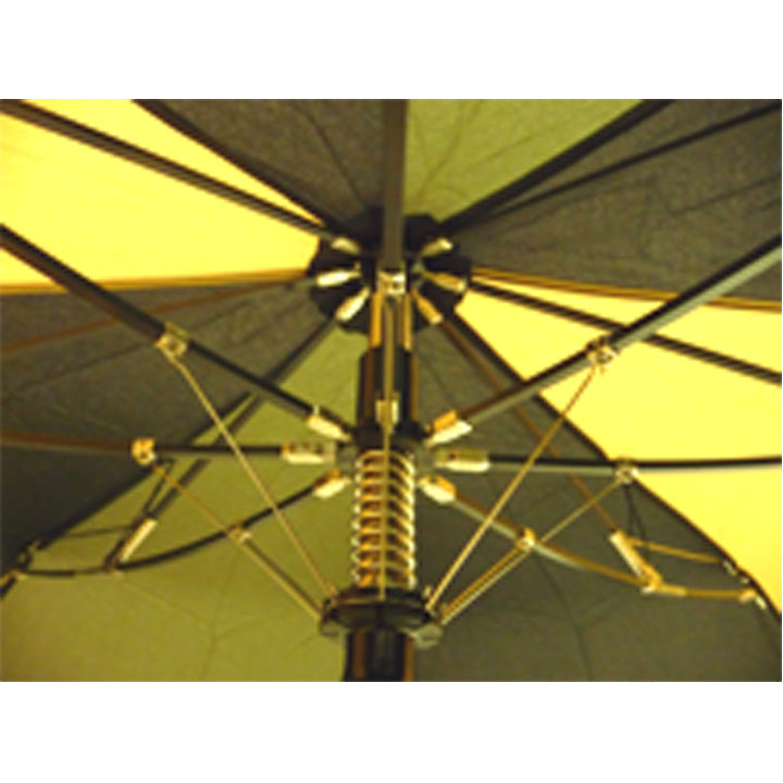 Vista 3024 Golf Automatic Folding Umbrella in Green/Yellow — interior view # color_Green/Yellow