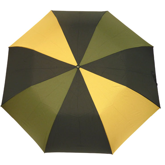 Vista 3024 Golf Automatic Folding Umbrella in Green/Yellow — front view # color_Green/Yellow