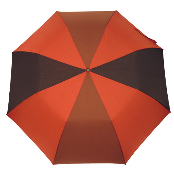 Vista 3024 Golf Automatic Folding Umbrella in Orange/Brown — front view # color_Orange/Brown