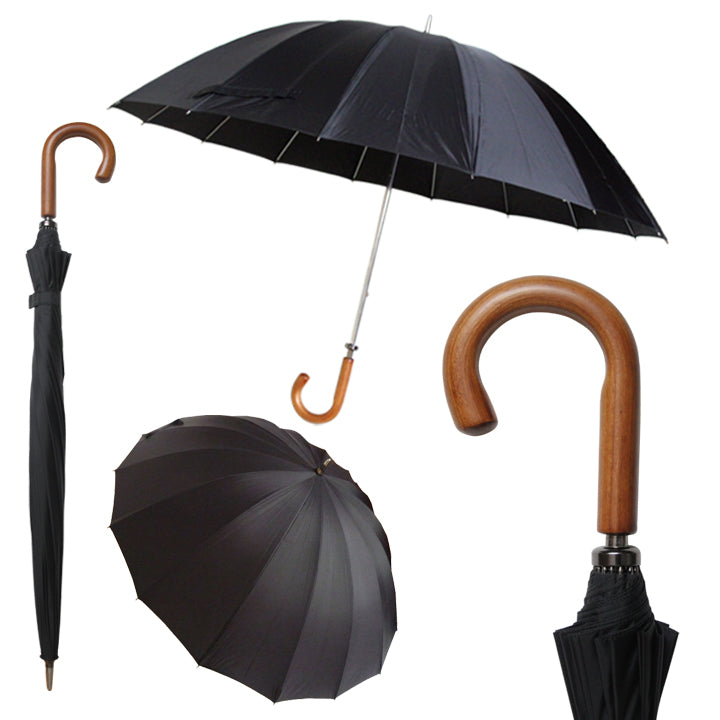 Vista 3023 Doorman Umbrella in Black — front view # color_Black