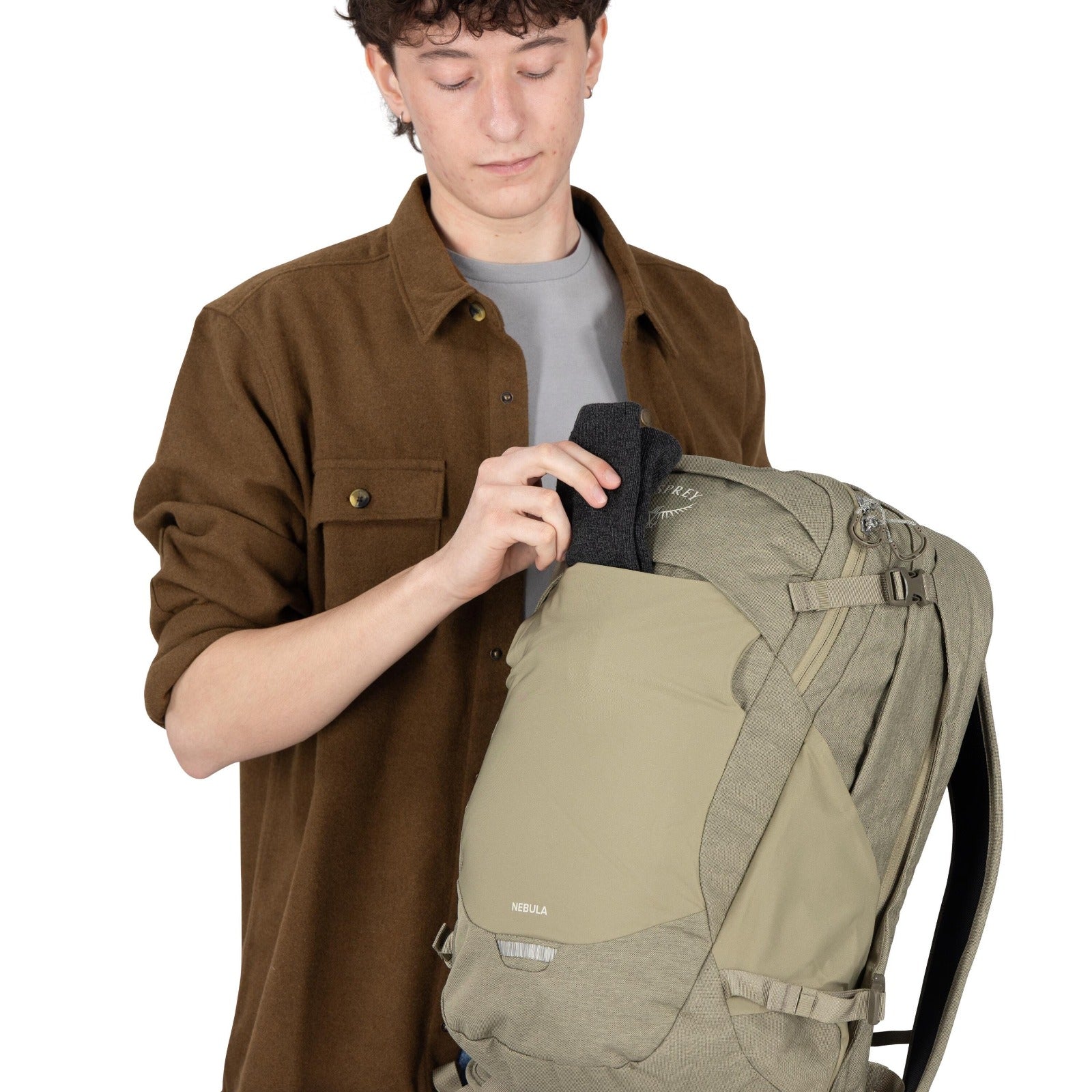 Osprey Nebula Driftshade Laptop Backpack 32L in Olive Tan — detail view 2
