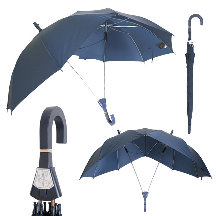Vista 9100 Double Canopy Umbrella in Navy — front view # color_Navy