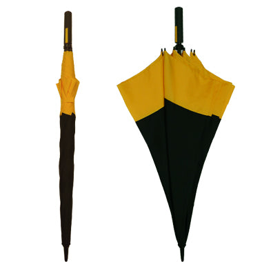 Vista 3026 Golf Umbrella in Black/Yellow — side view # color_Black/Yellow