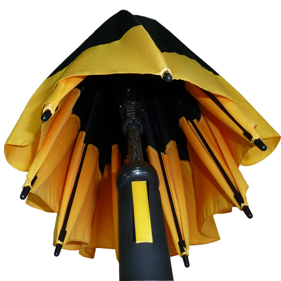 Vista 3026 Golf Umbrella in Black/Yellow — interior view # color_Black/Yellow