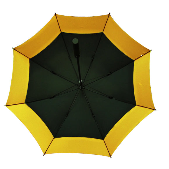Vista 3026 Golf Umbrella in Black/Yellow — front view # color_Black/Yellow