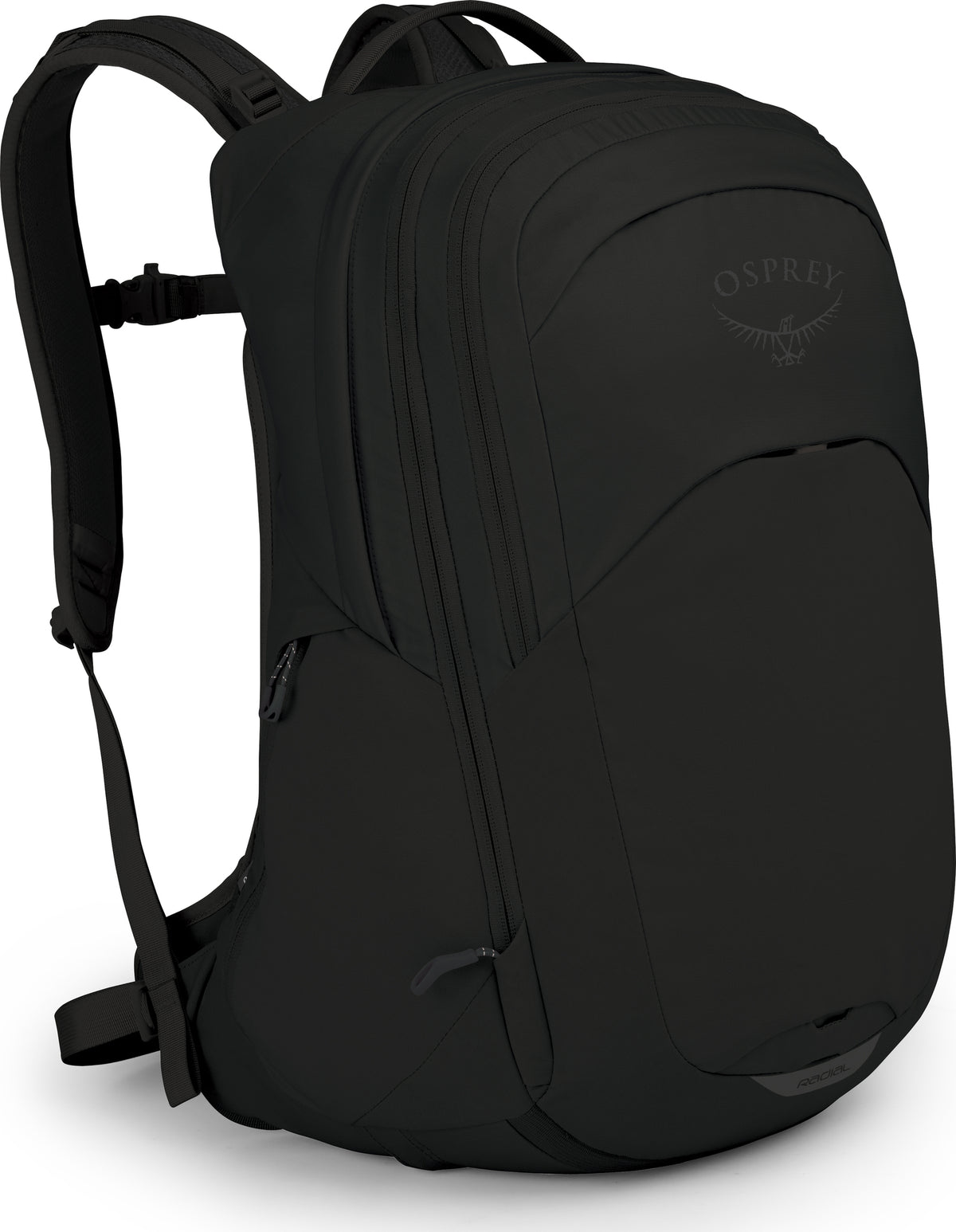 Osprey Radial Backpack 34L in Black — front view