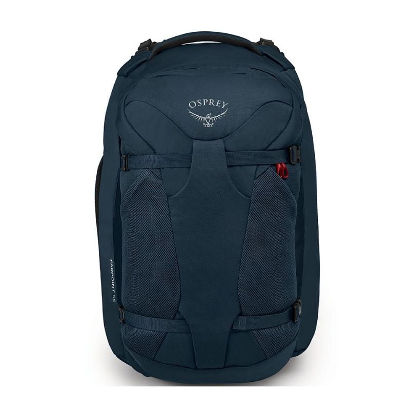Osprey Farpoint Travel Pack-55L in Muted Space Blue — front view 2