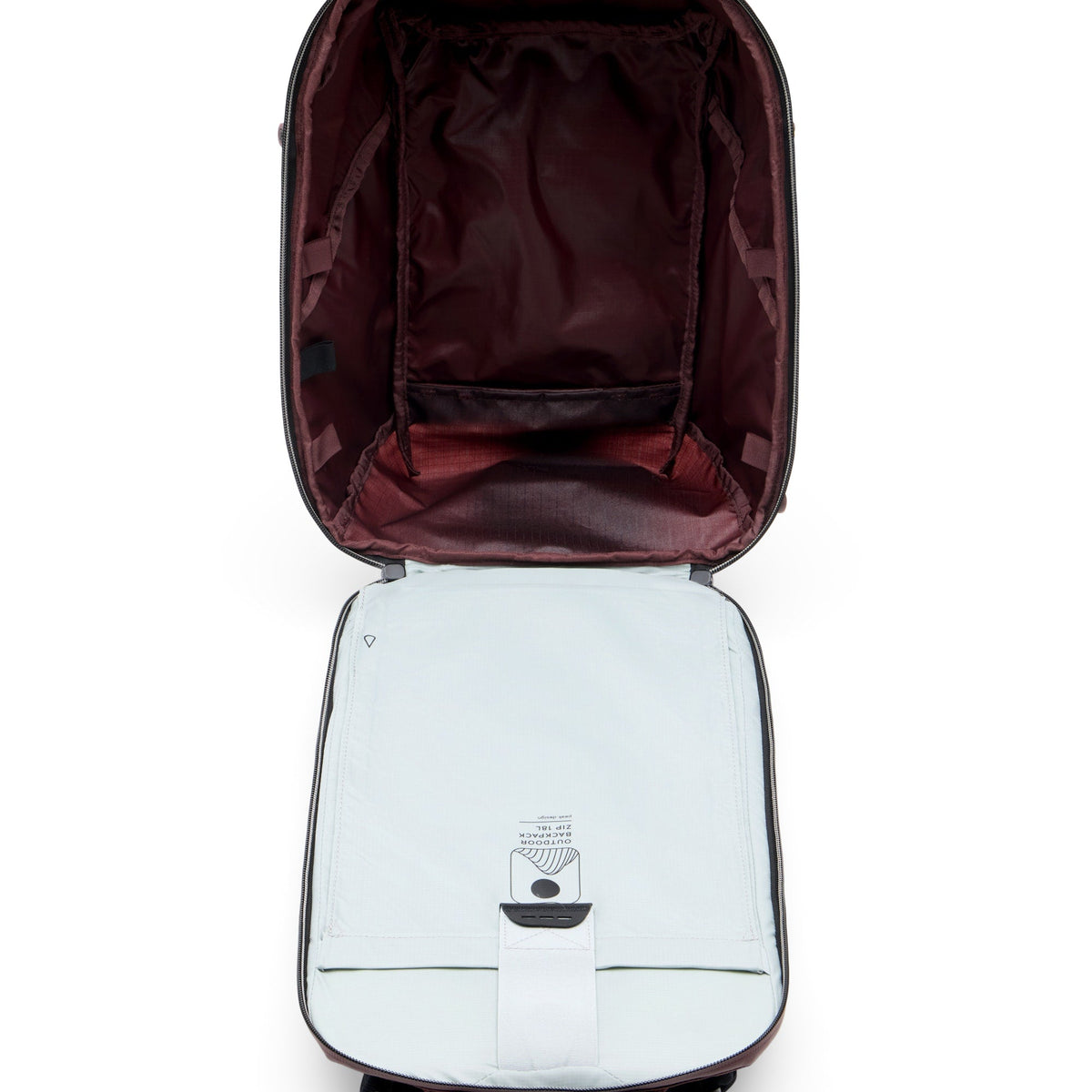 Peak Design Outdoor Backpack Zip 18L in Eclipse — interior view # color_Eclipse