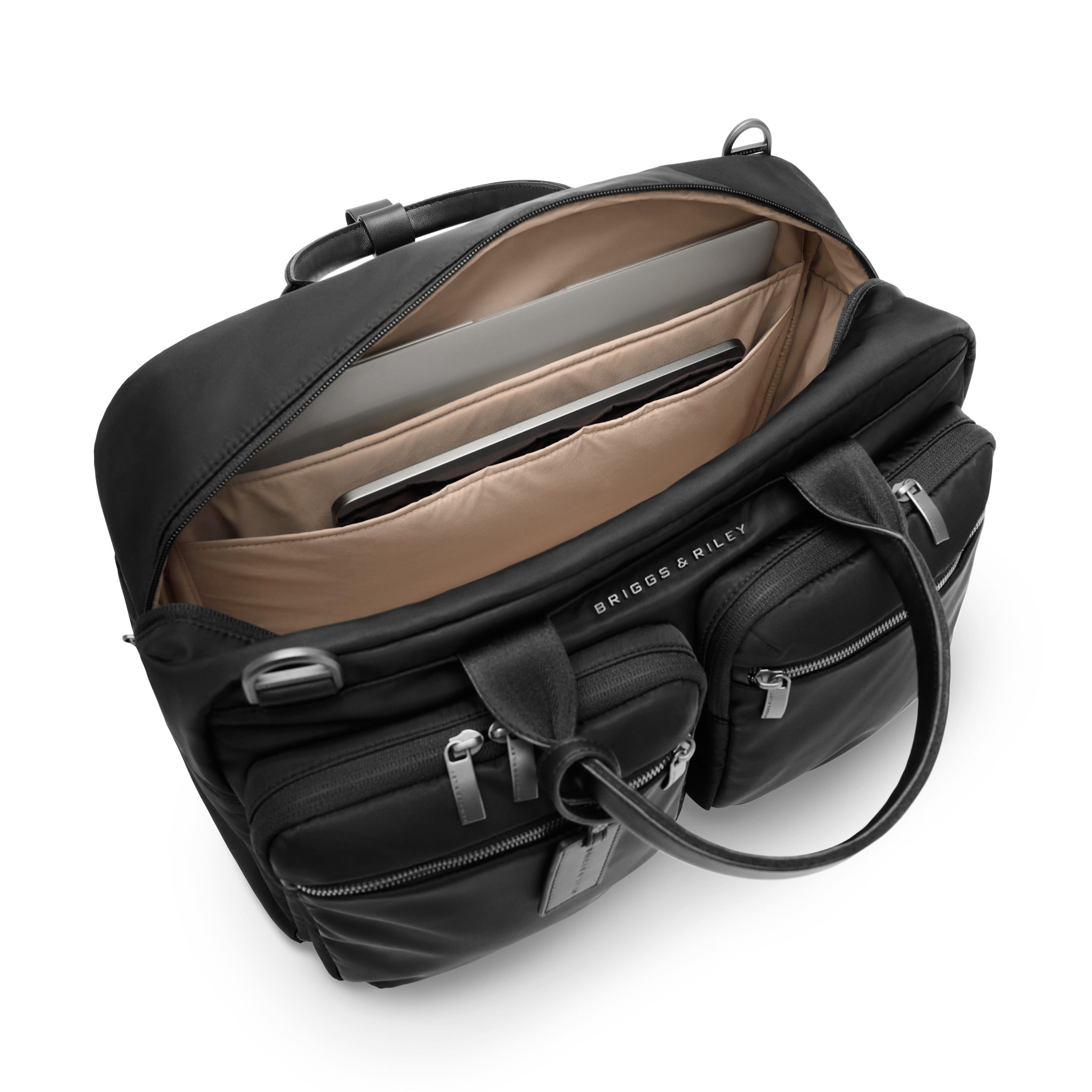 Briggs & Riley Rhapsody Multi-Pocket Cabin Bag in Black — interior view # color_Black
