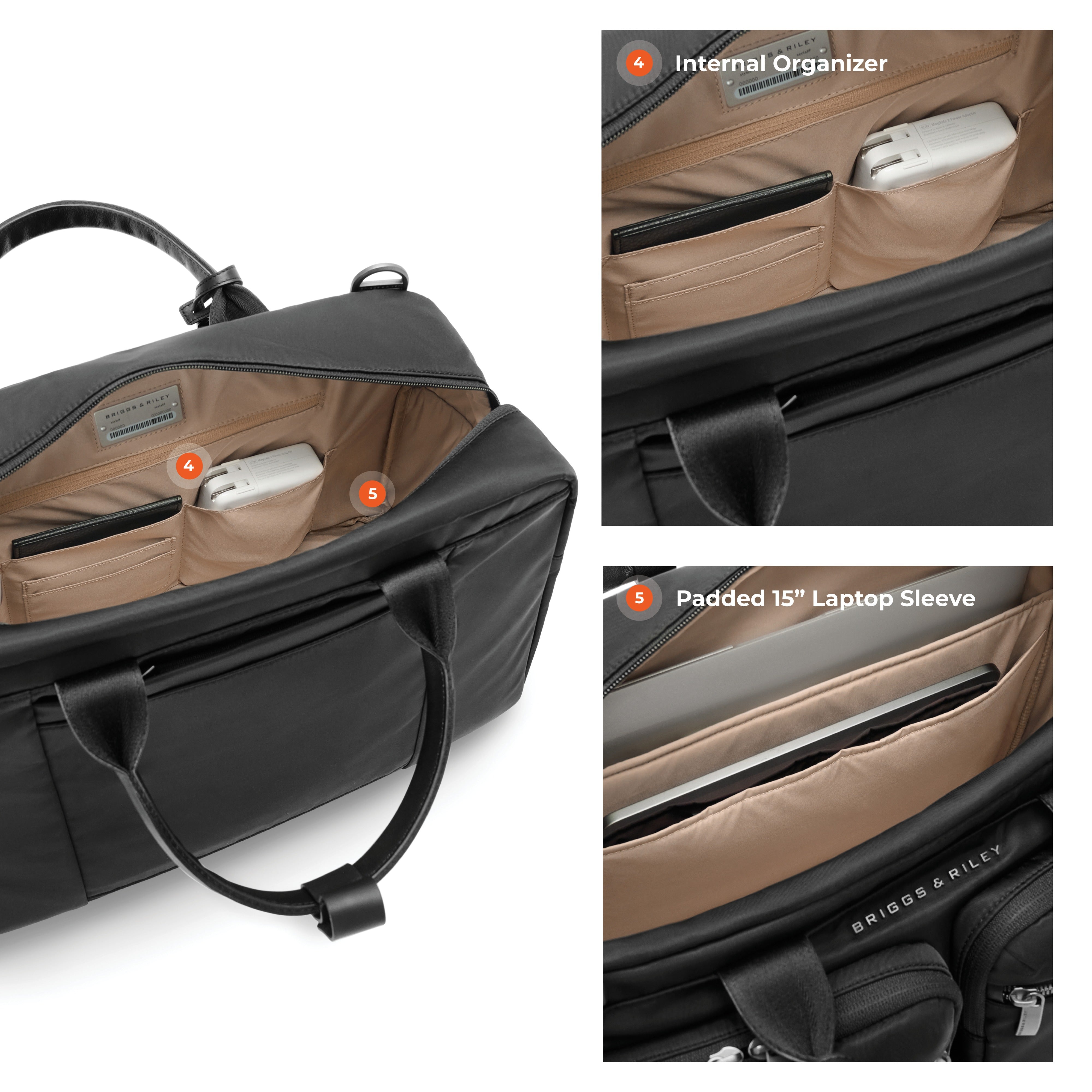 Briggs & Riley Rhapsody Multi-Pocket Cabin Bag in Black — detail view 2 # color_Black