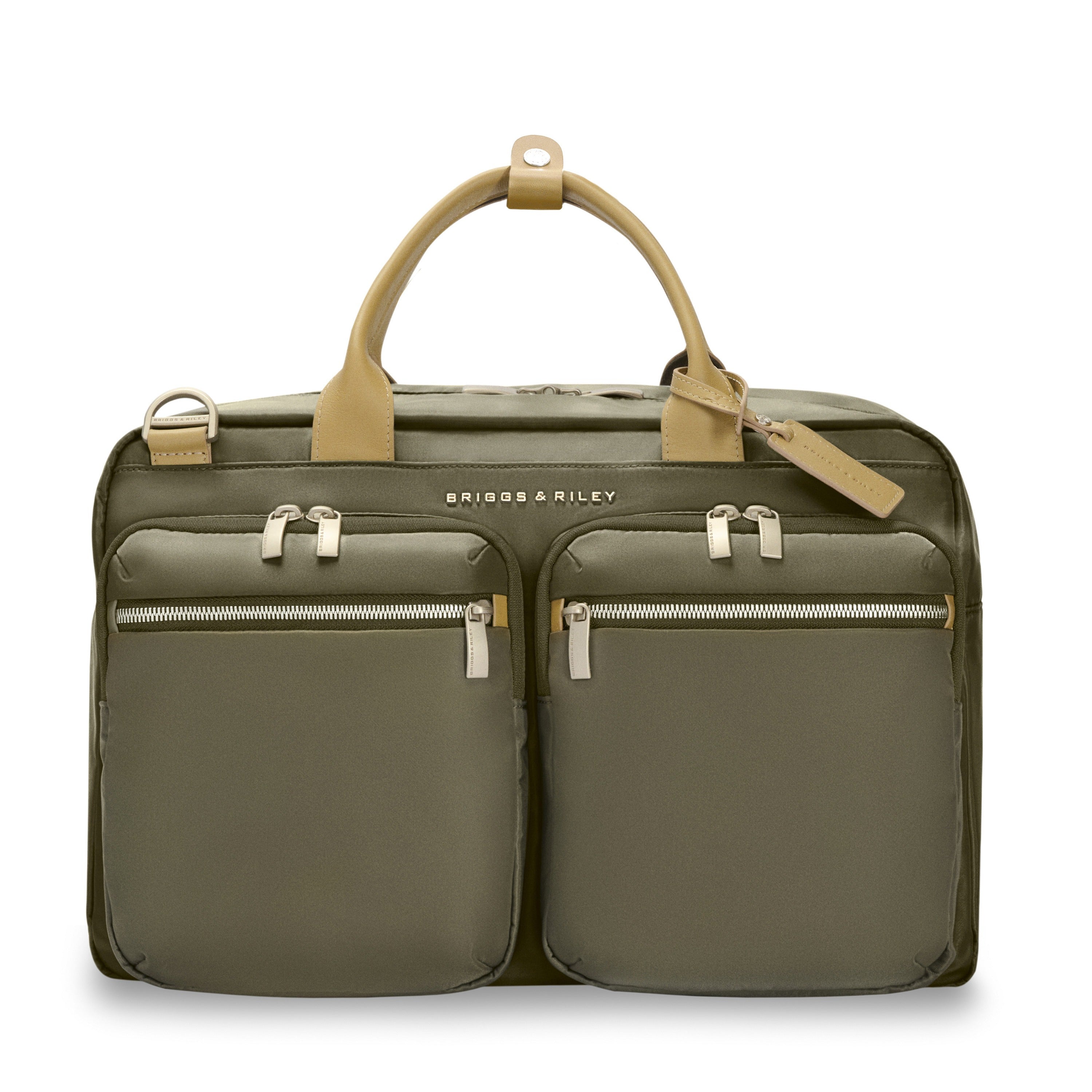 Briggs & Riley Rhapsody Multi-Pocket Cabin Bag in Olive — front view # color_Olive