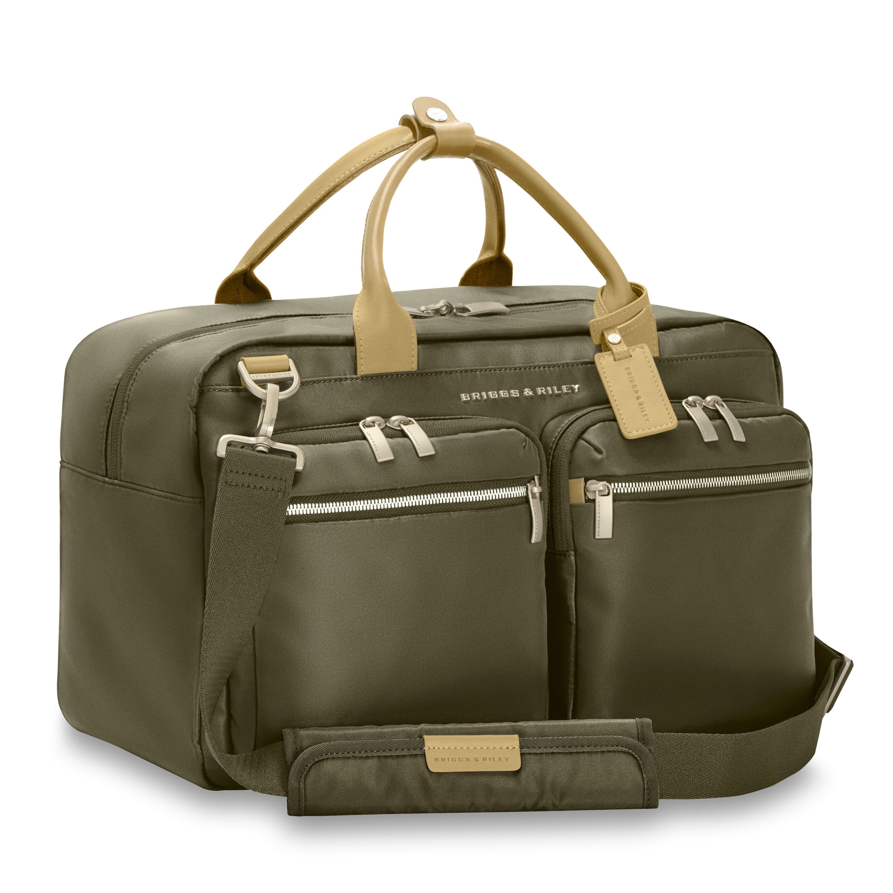Briggs & Riley Rhapsody Multi-Pocket Cabin Bag in Olive — angle view 2 # color_Olive