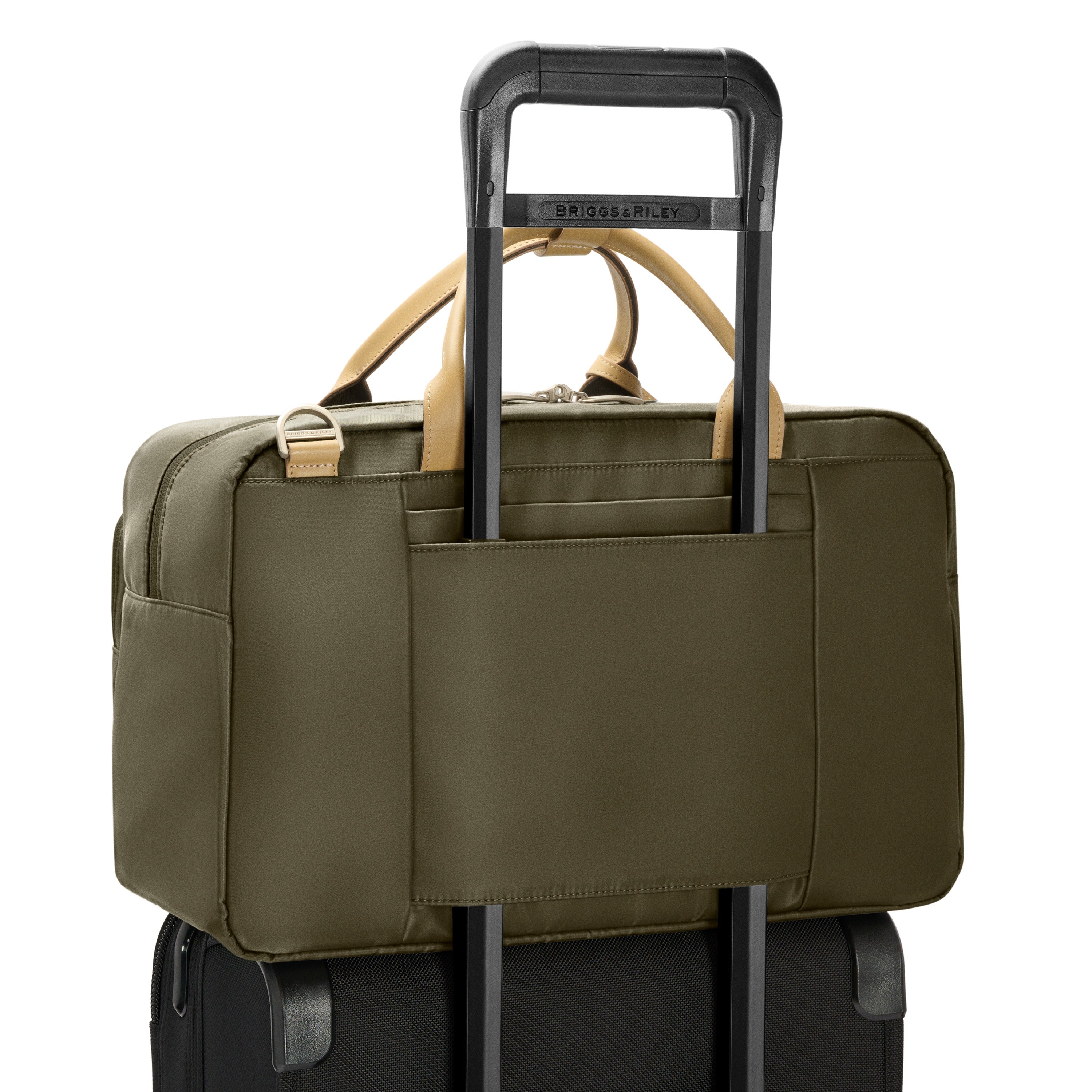 Briggs & Riley Rhapsody Multi-Pocket Cabin Bag in Olive — back view # color_Olive