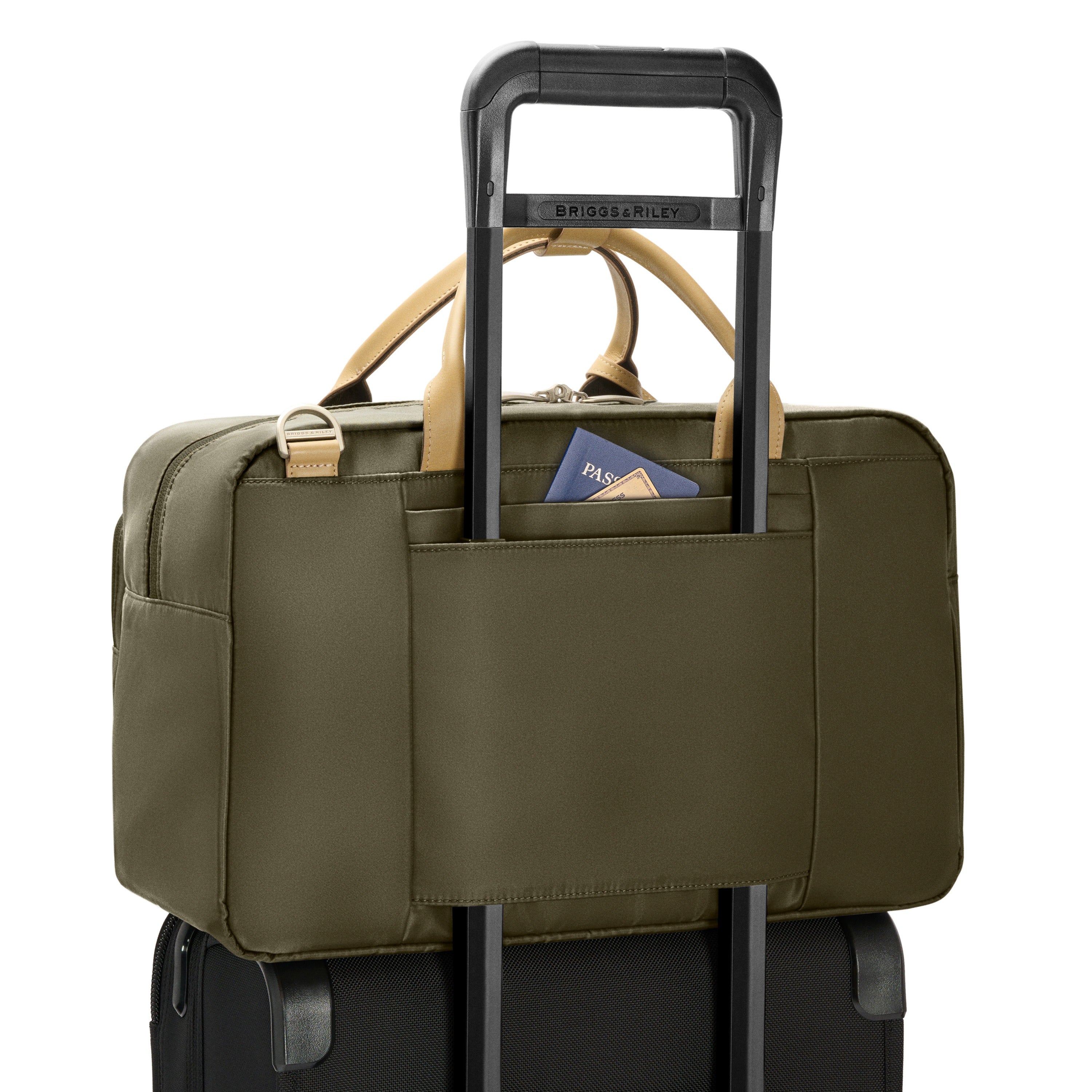 Briggs & Riley Rhapsody Multi-Pocket Cabin Bag in Olive — back view 2 # color_Olive