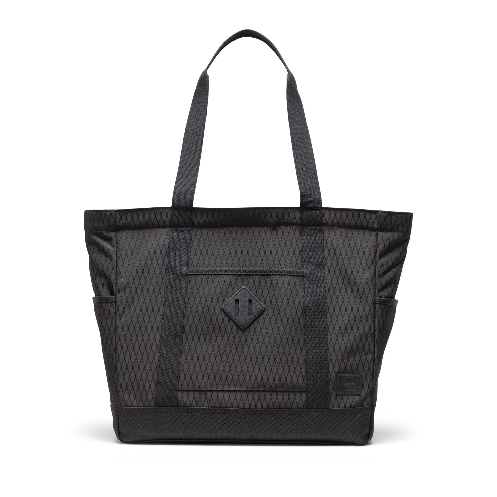 Herschel Heritage Tote 24.5L in Black Diamond/Black — front view # color_Black Diamond/Black