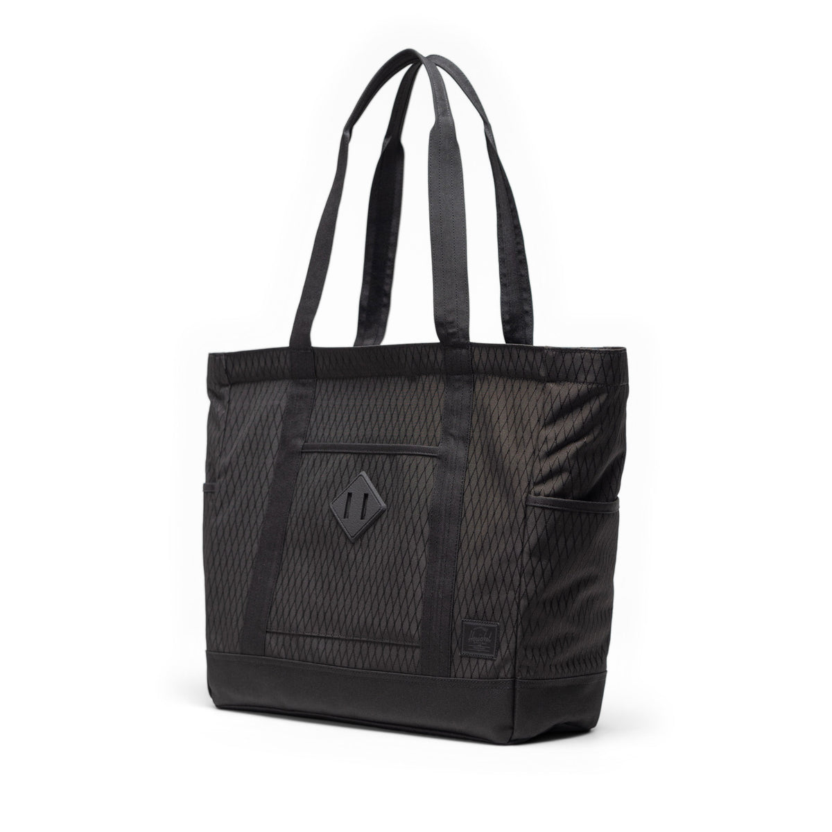 Herschel Heritage Tote 24.5L in Black Diamond/Black — angle view 2 # color_Black Diamond/Black