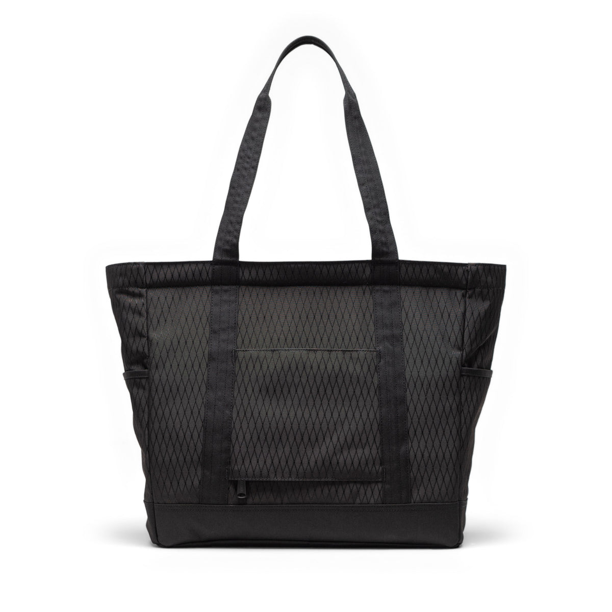 Herschel Heritage Tote 24.5L in Black Diamond/Black — back view # color_Black Diamond/Black