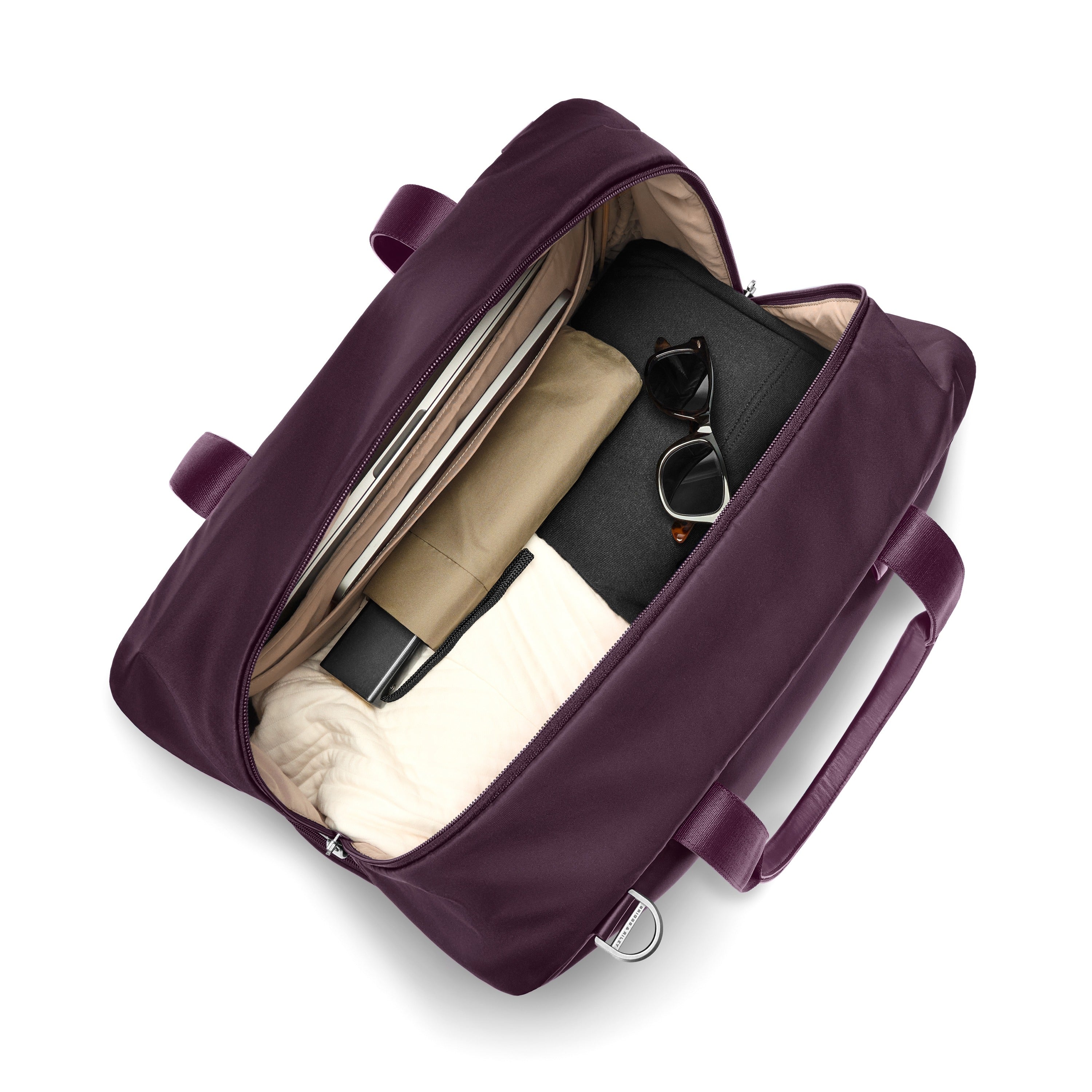 Briggs & Riley Rhapsody Weekender Tote in Plum — interior view # color_Plum