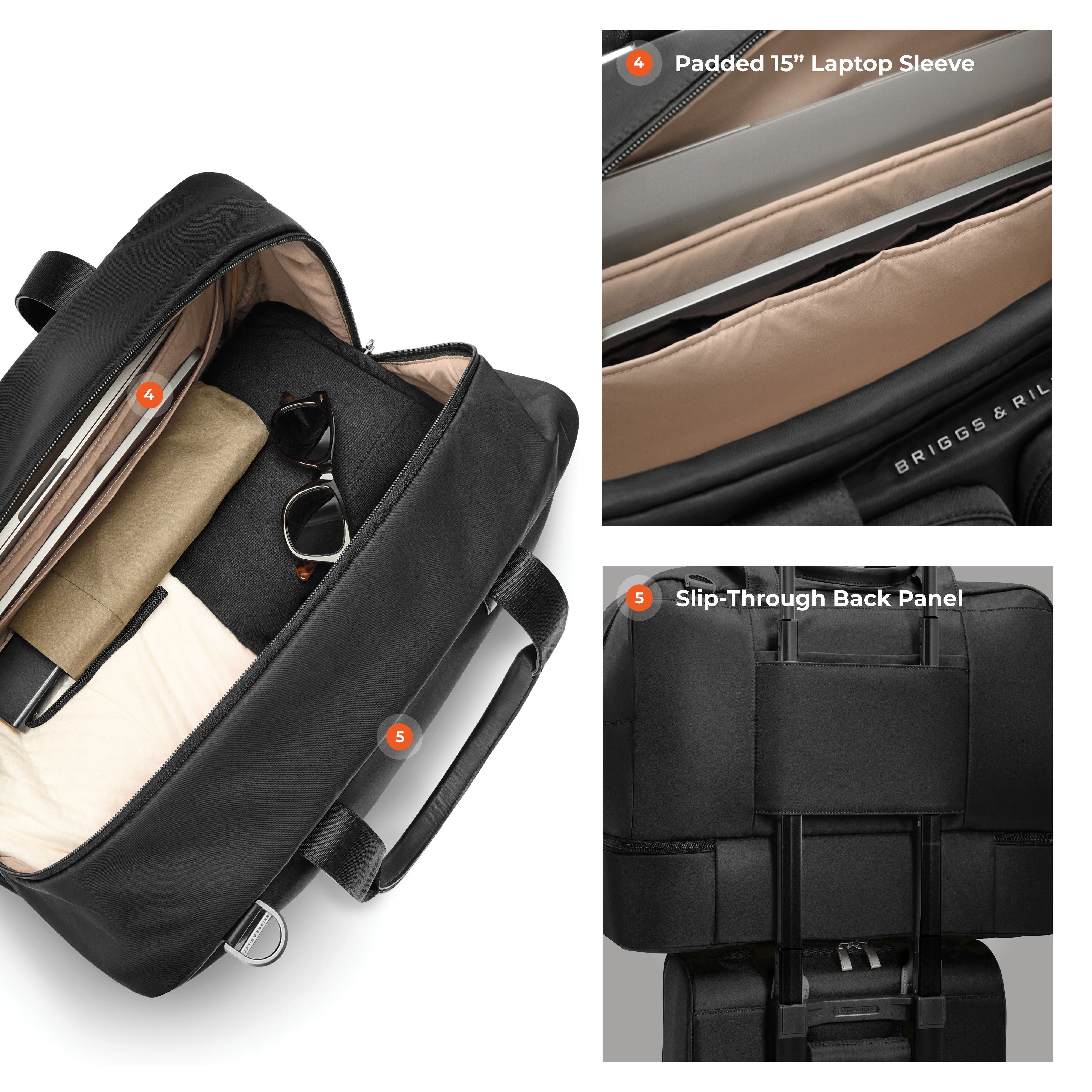 Briggs & Riley Rhapsody Weekender Tote in Black — detail view 2 # color_Black