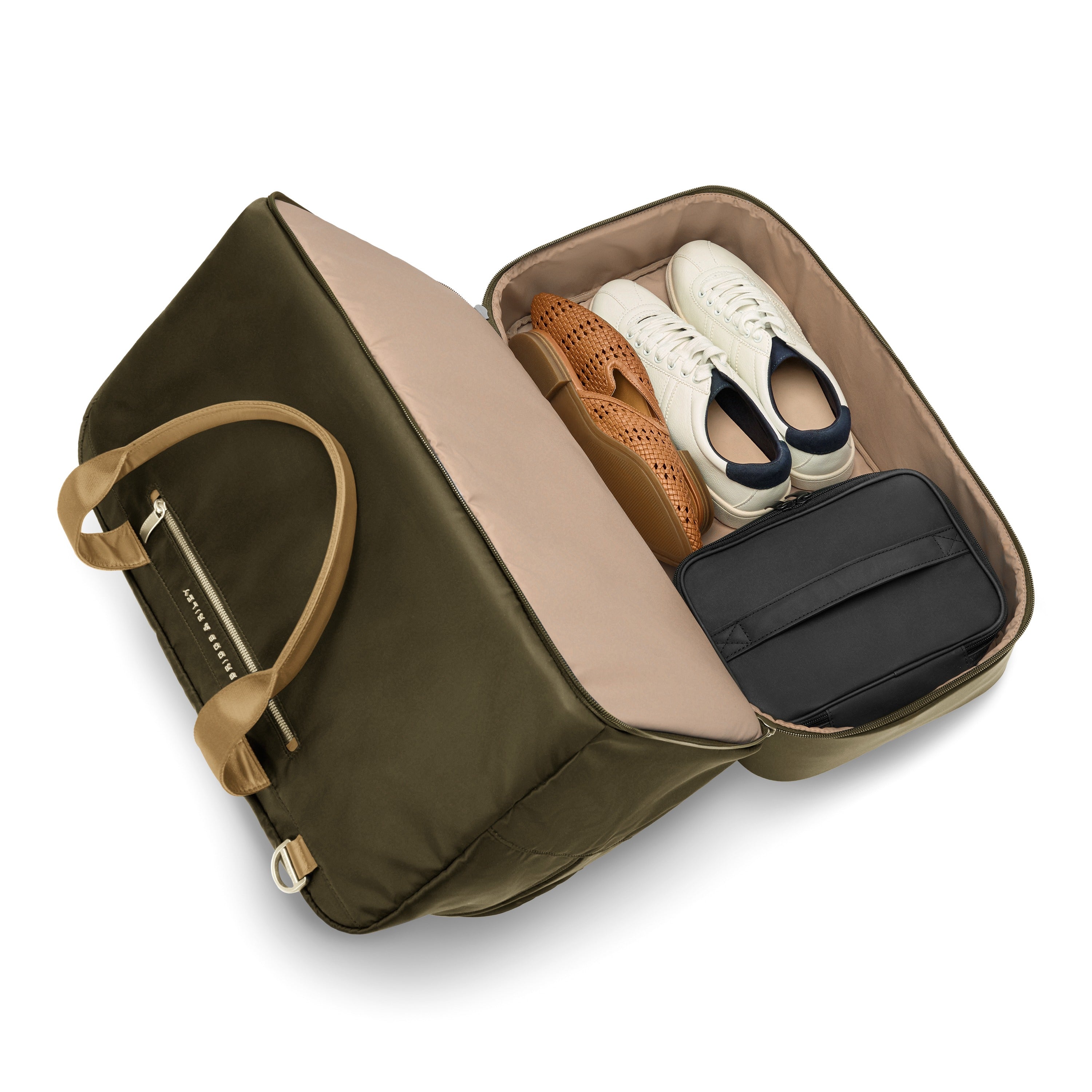 Briggs & Riley Rhapsody Weekender Tote in Olive — interior view 2 # color_Olive